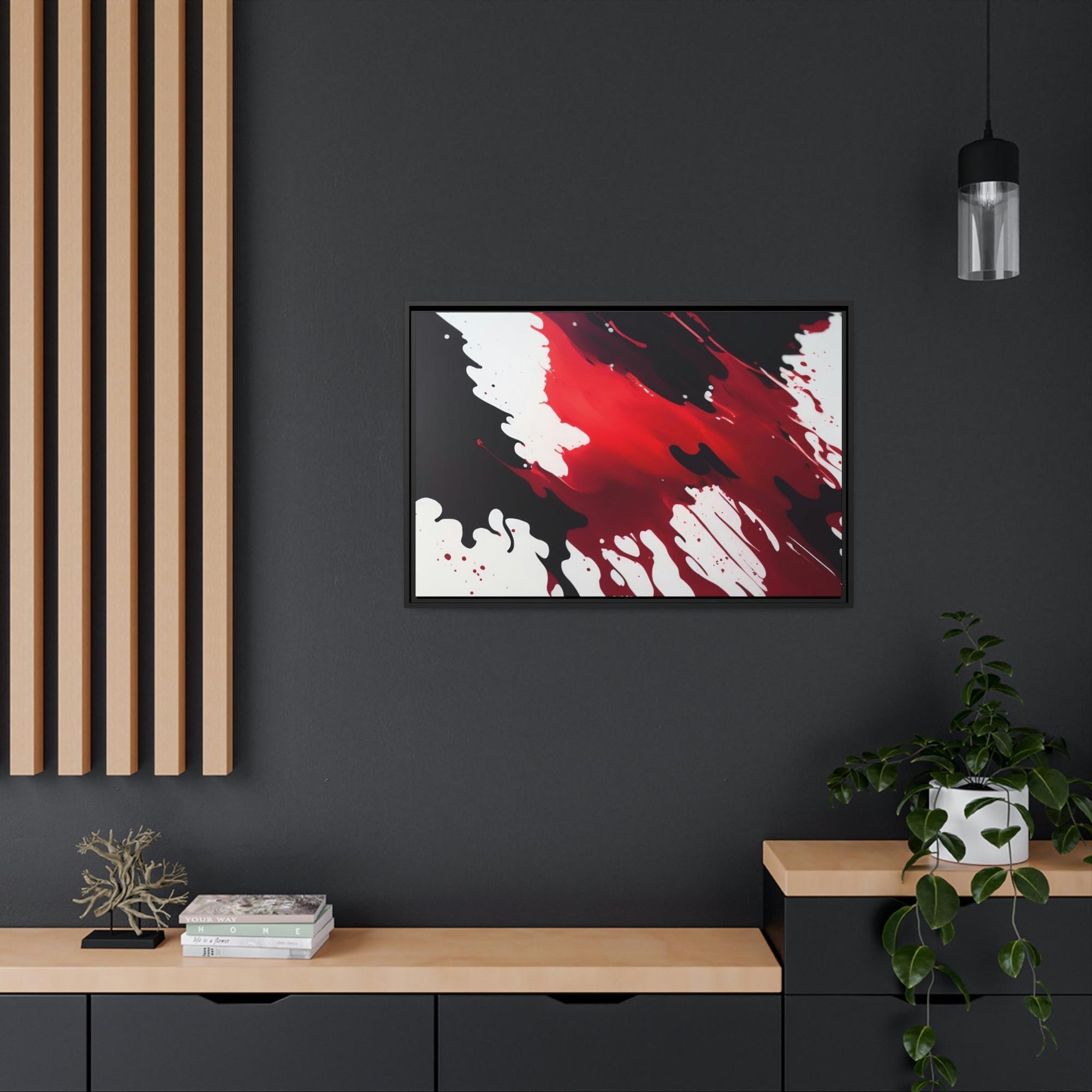 Red Abstract Art Bold and Striking: Red Abstract Canvas and Framed Poster