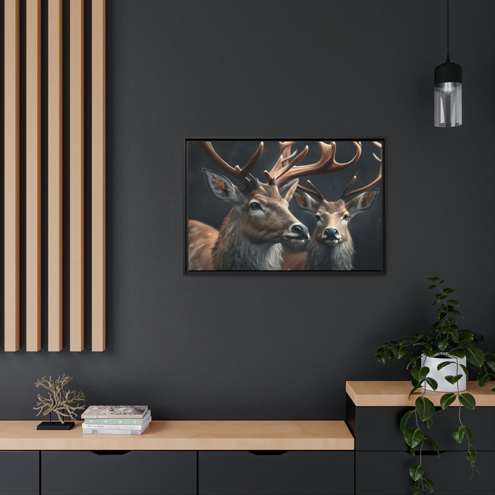 undefined Deer Camaraderie: A Canvas Artistic Wildlife Collection