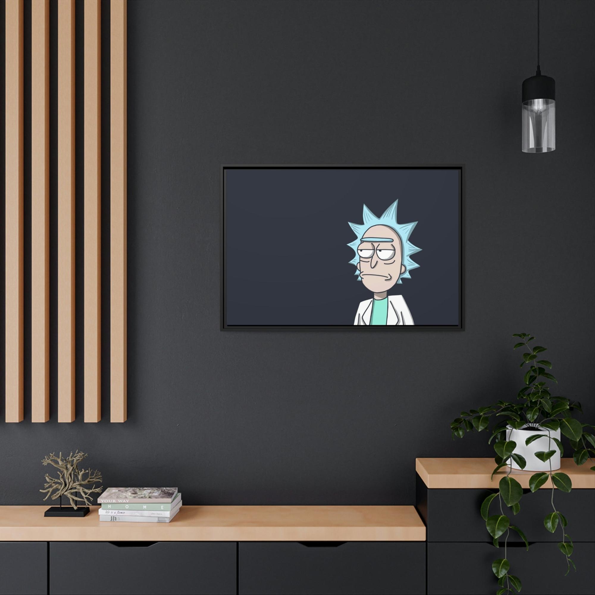 Rick And Morty Art Rick's Multiverse Adventures: Framed Canvas Wall Art Depicting the Iconic Rick from Rick and Morty