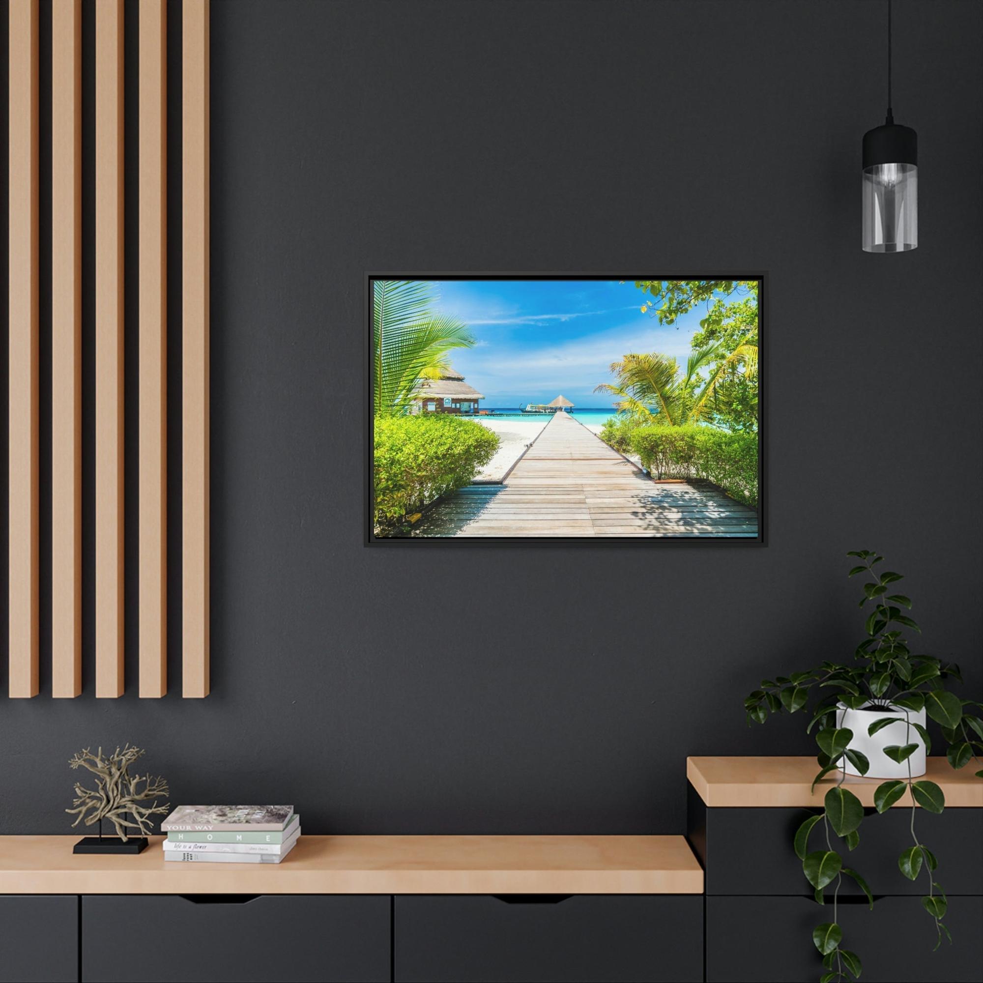 Island Beach Island Hues: Canvas Wall Art of a Colorful Island Beach on a High-Quality Print