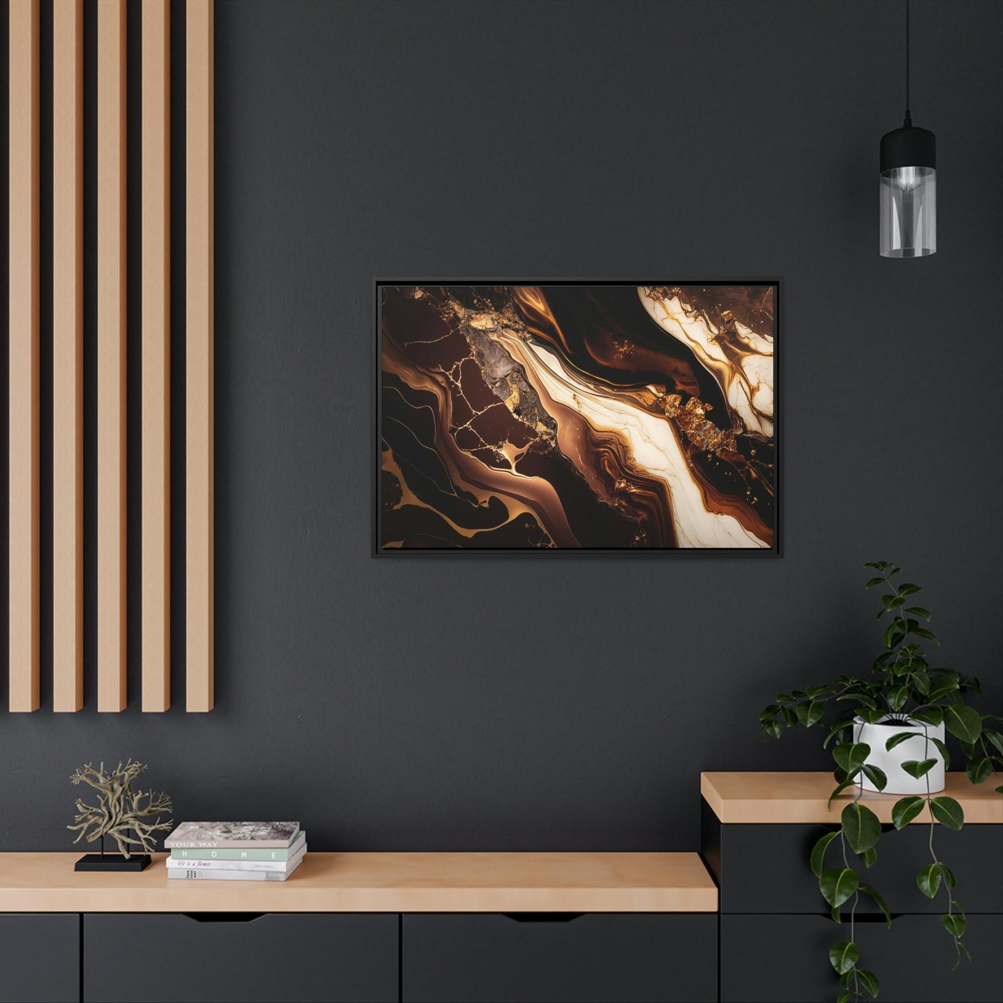 Gold Abstract Art Shimmering Masterpiece: Gold Abstract Wall Art on Canvas & Poster