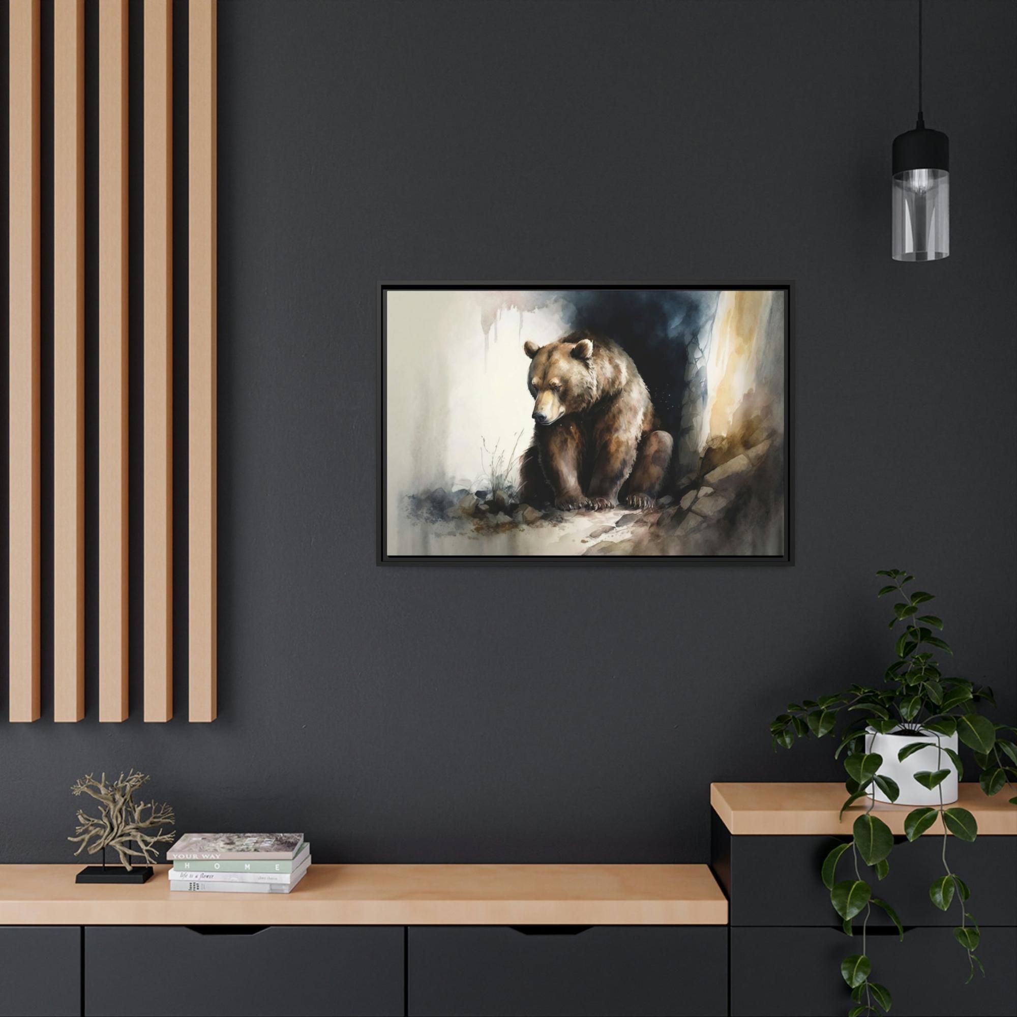 Bears The Watchful Eye: Natural Canvas & Poster Print of a Grizzly Bear in the Wild