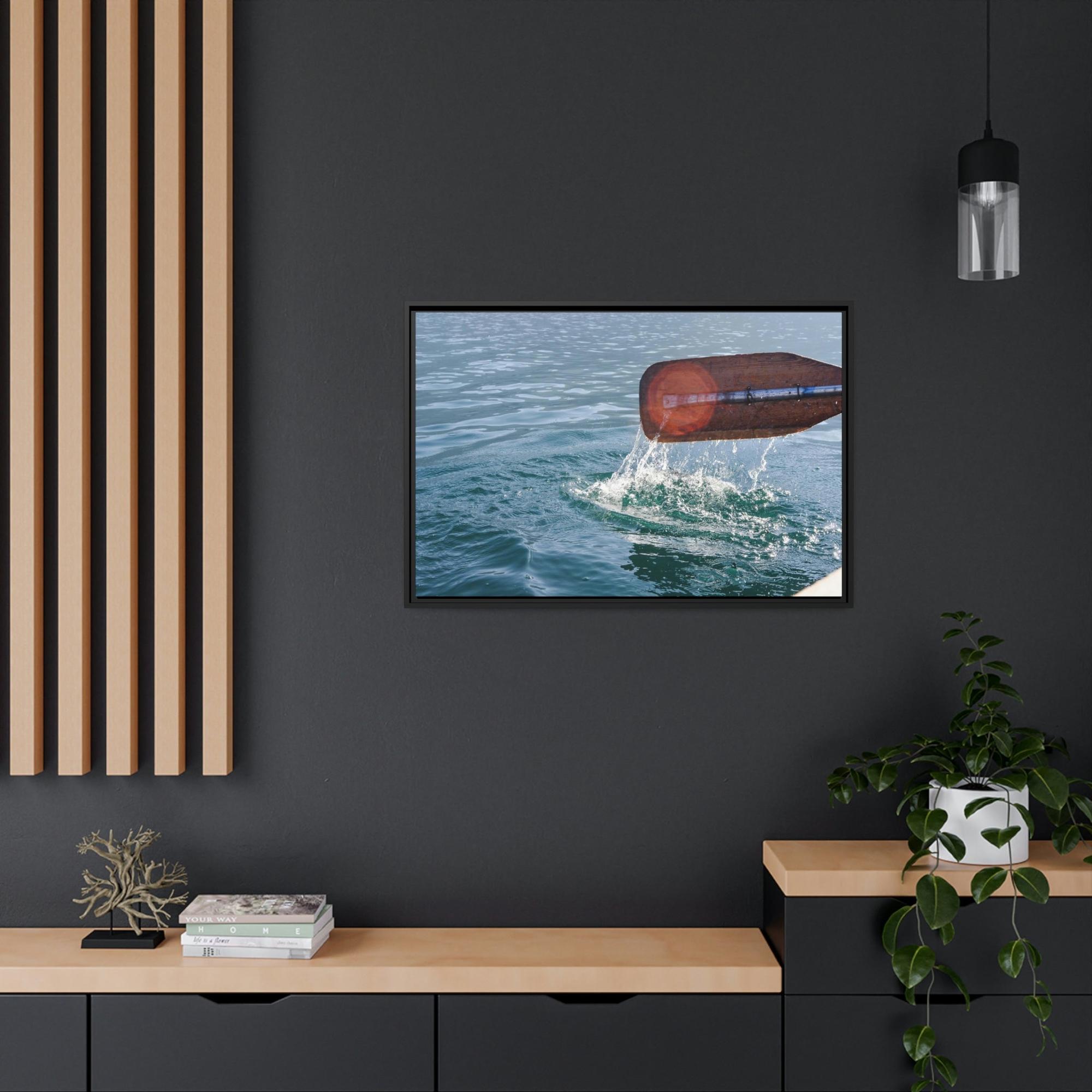 Boating Sailing the Seas: Natural Canvas and Framed Poster with Boating Art