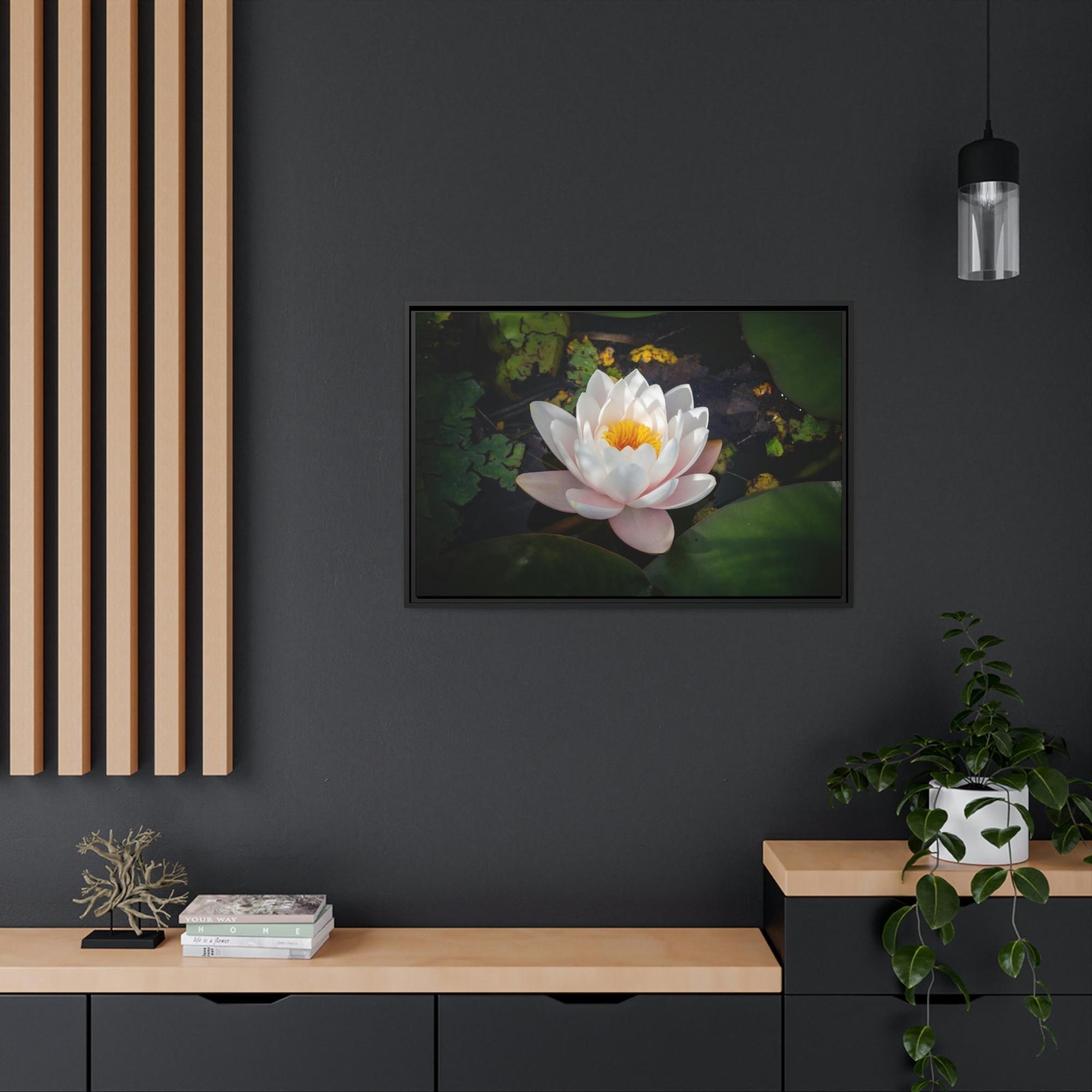 Lilies & Waterlily Tranquil Waters: A Canvas Depiction of Lilies Afloat