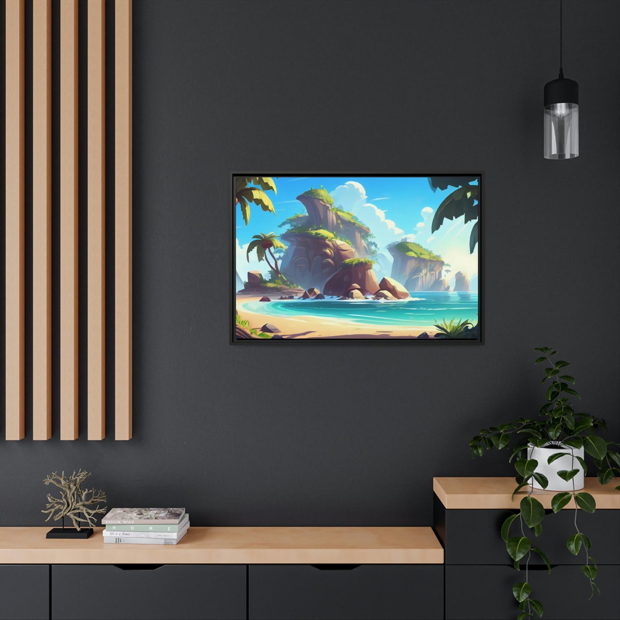 Island Beach Island Paradise: Natural Canvas & Poster Art of a Blissful Beach Scene