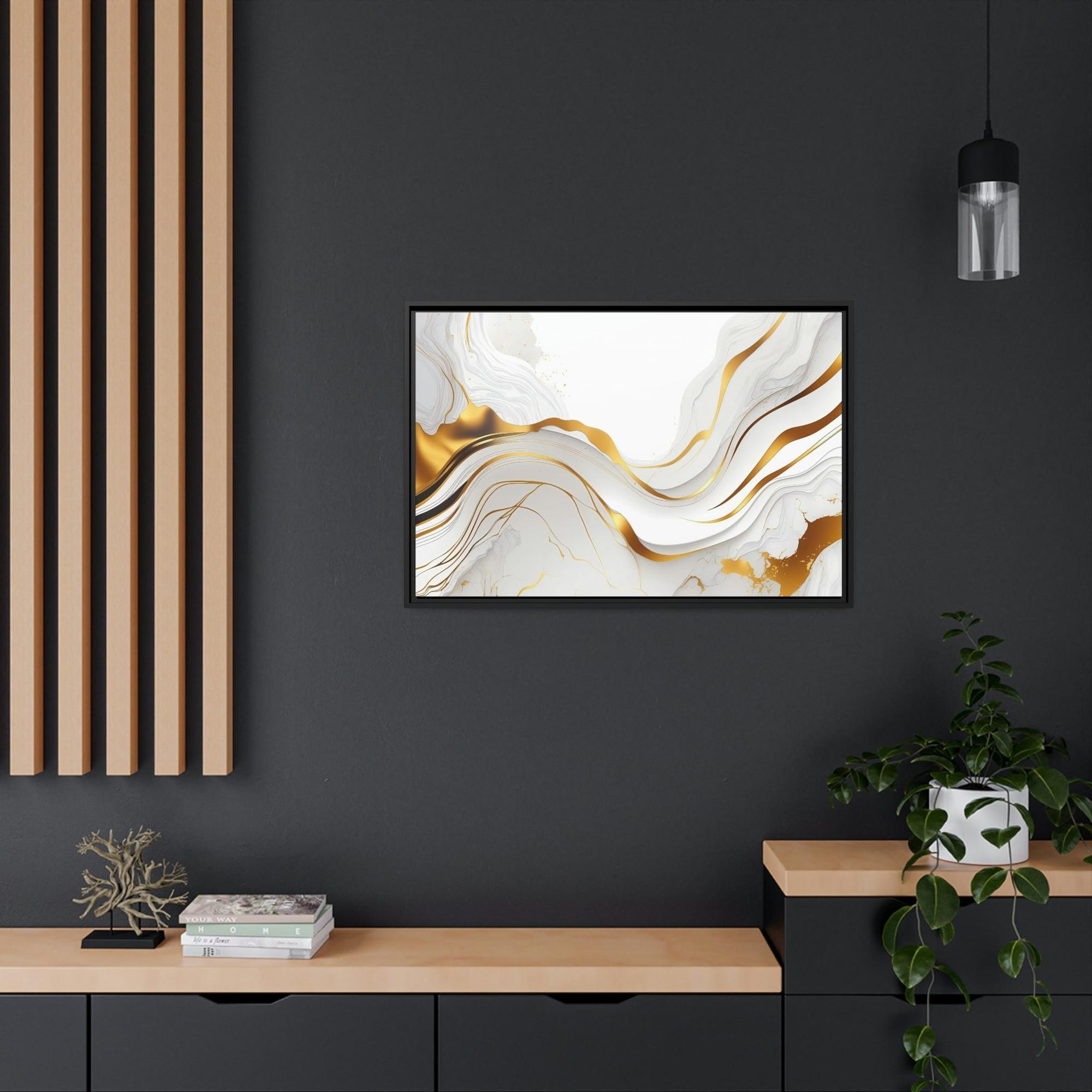Gold Abstract Art Golden Serenity: Elegant Gold Abstract Canvas & Poster Wall Decor