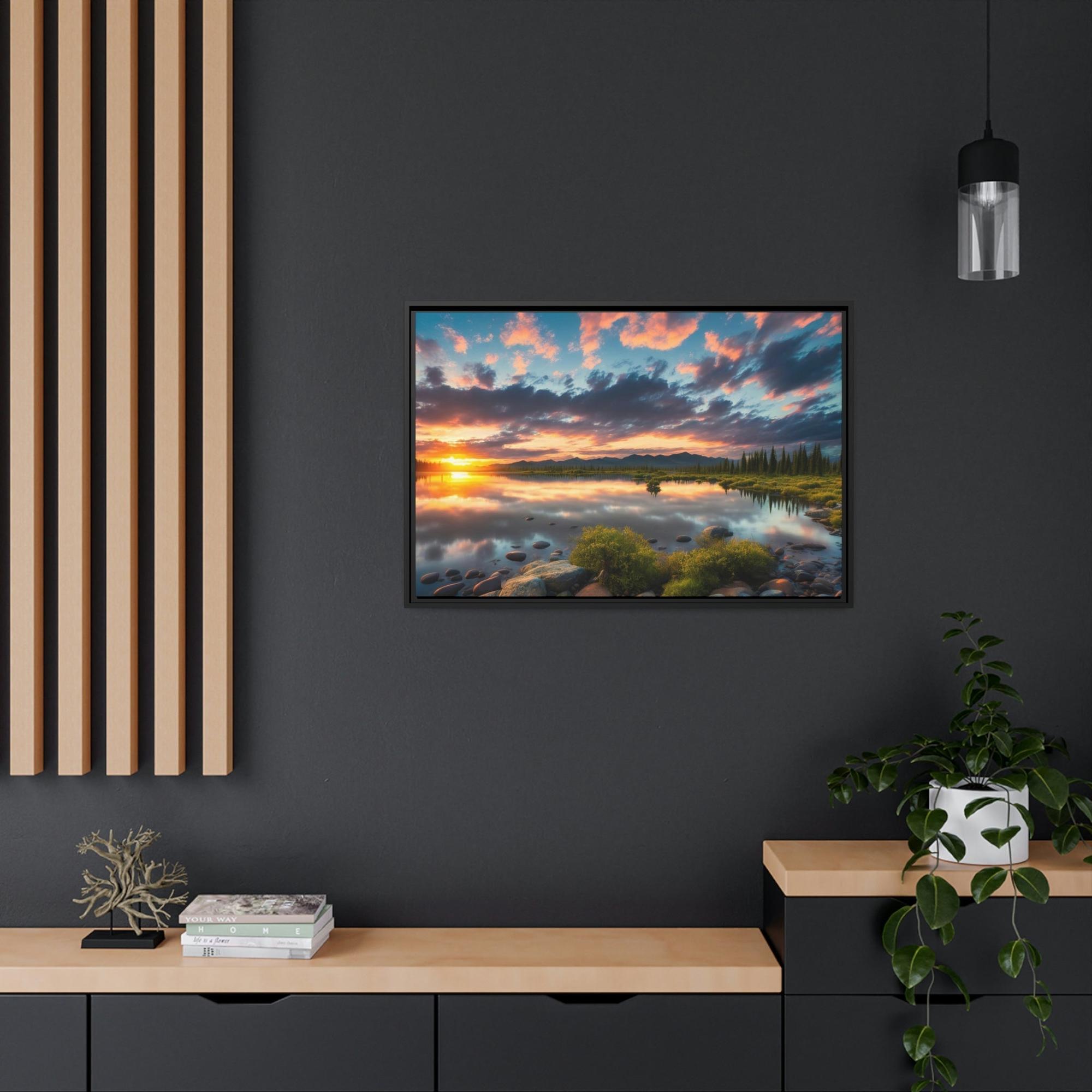 Lakes And Rivers Tranquil Horizons: Lakes and Rivers on Canvas and Framed Poster