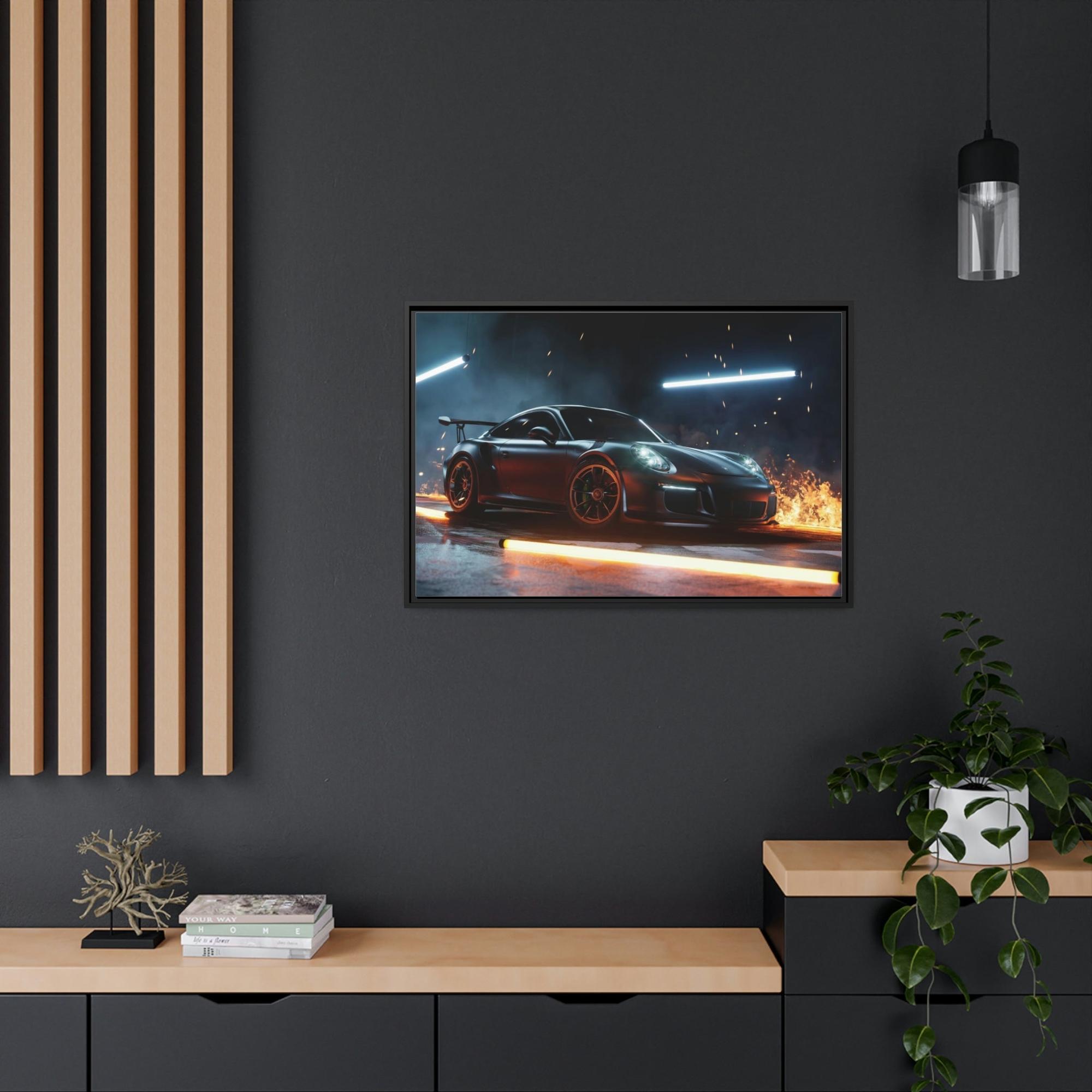 Porsche Beauty in Motion: Natural Canvas & Poster Print of a Porsche in Action