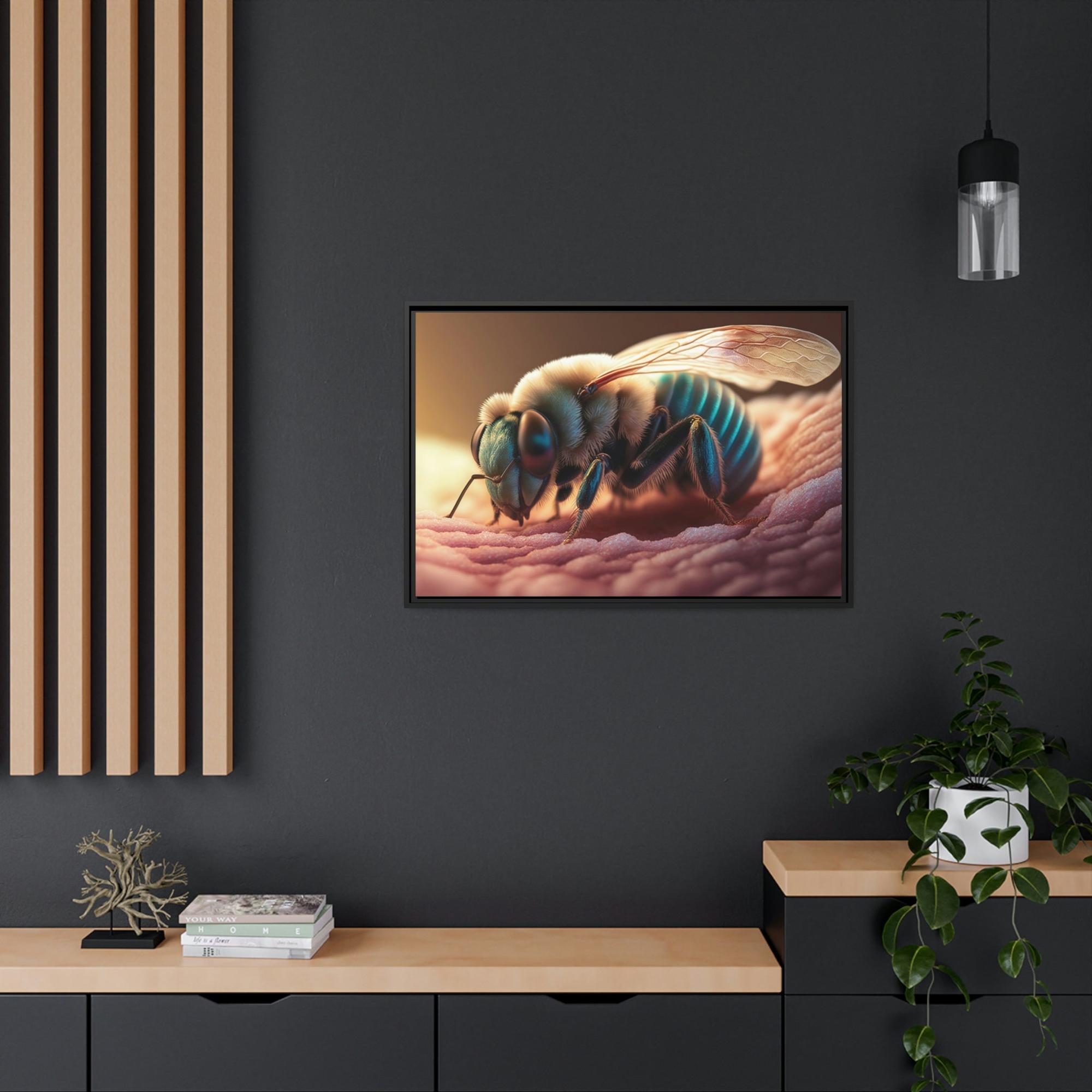 undefined The Art of Pollination: A Print on Canvas & Poster of a Bee and a Flower in Harmony