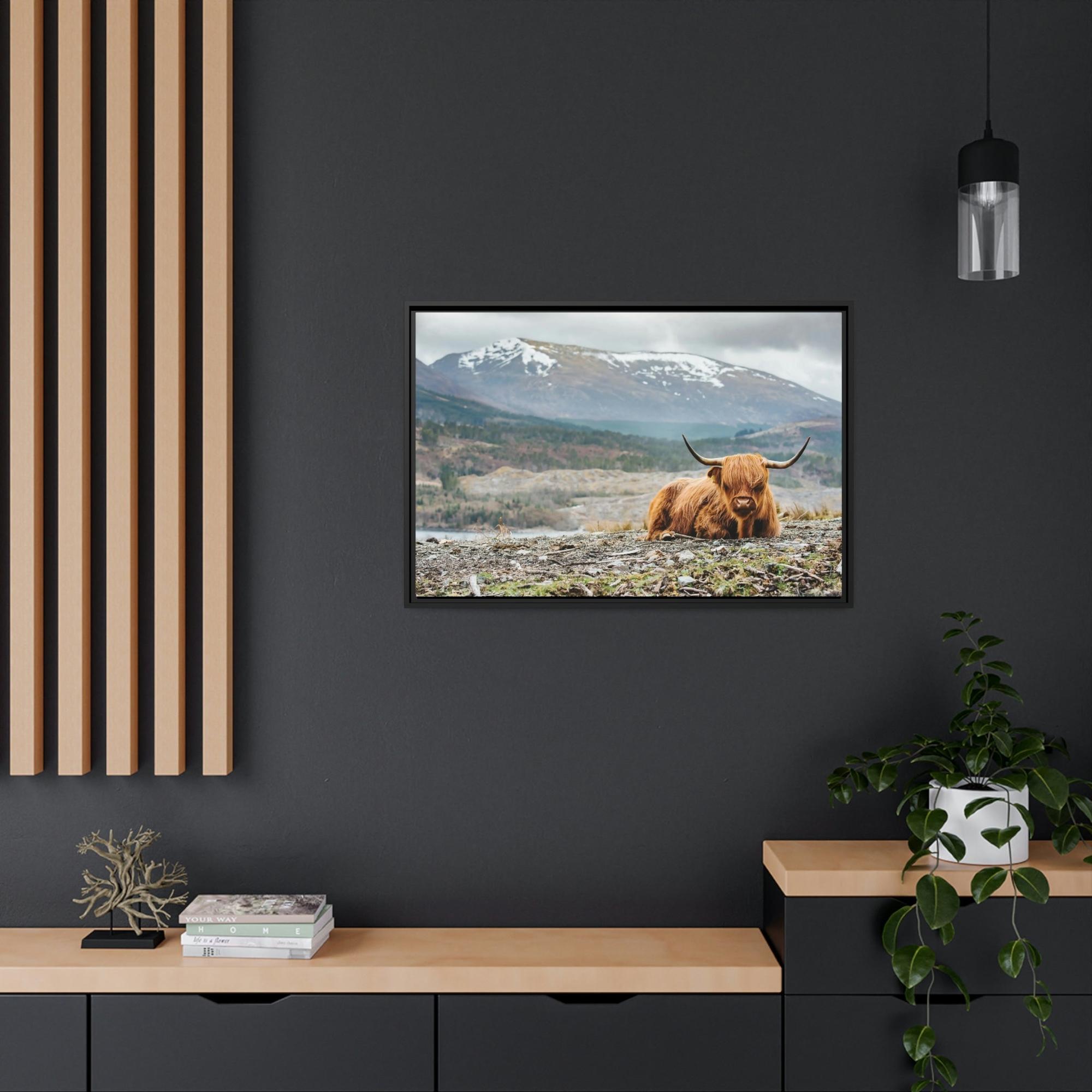 Highland Cow Highland Cow | Furry Cow in the Mountains | Art Canvas — Pixoram