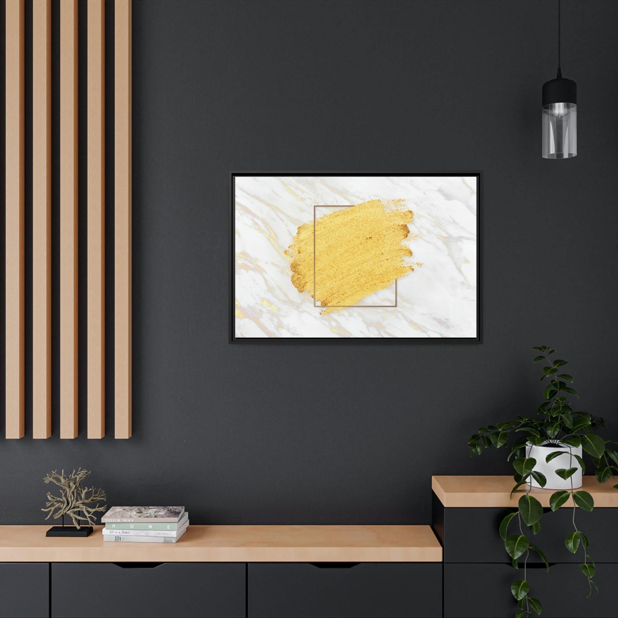 undefined Golden Reflections: Captivating Print on Canvas of Abstract Gold Wall Art