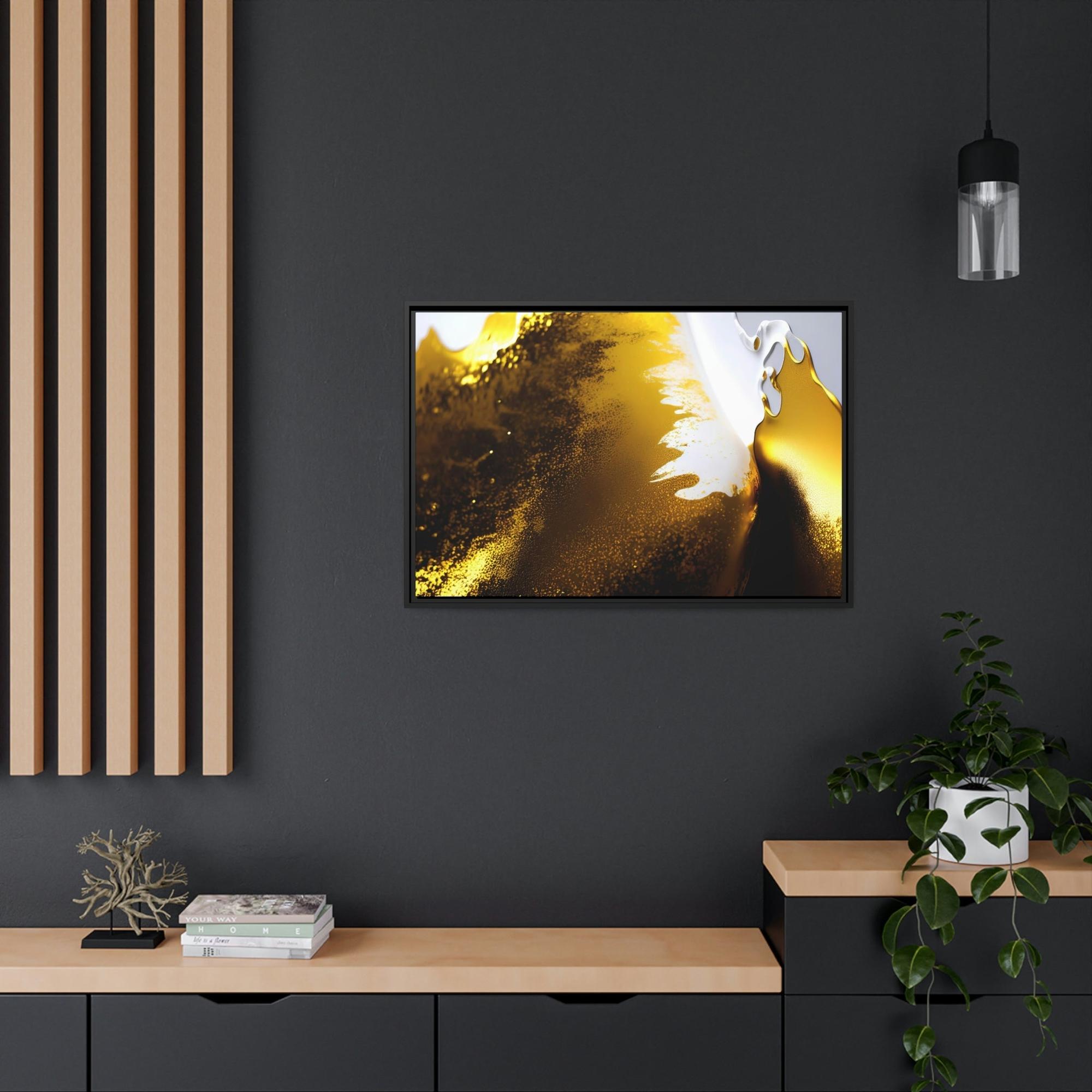 Gold Abstract Art Golden Abstractions: Print on Canvas of Abstract Gold Art