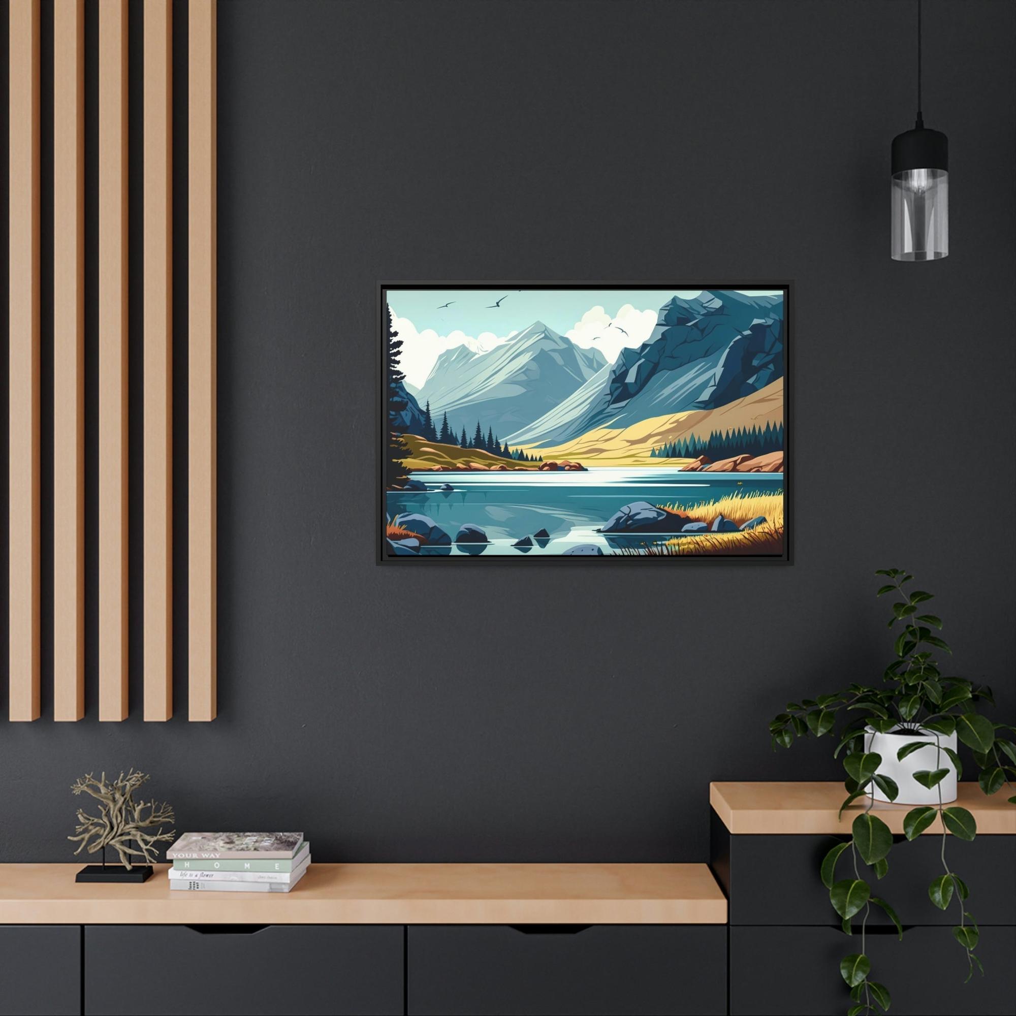 Lakes And Rivers Tranquil Sceneries: Lakes and Rivers on Natural Canvas and Framed Poster