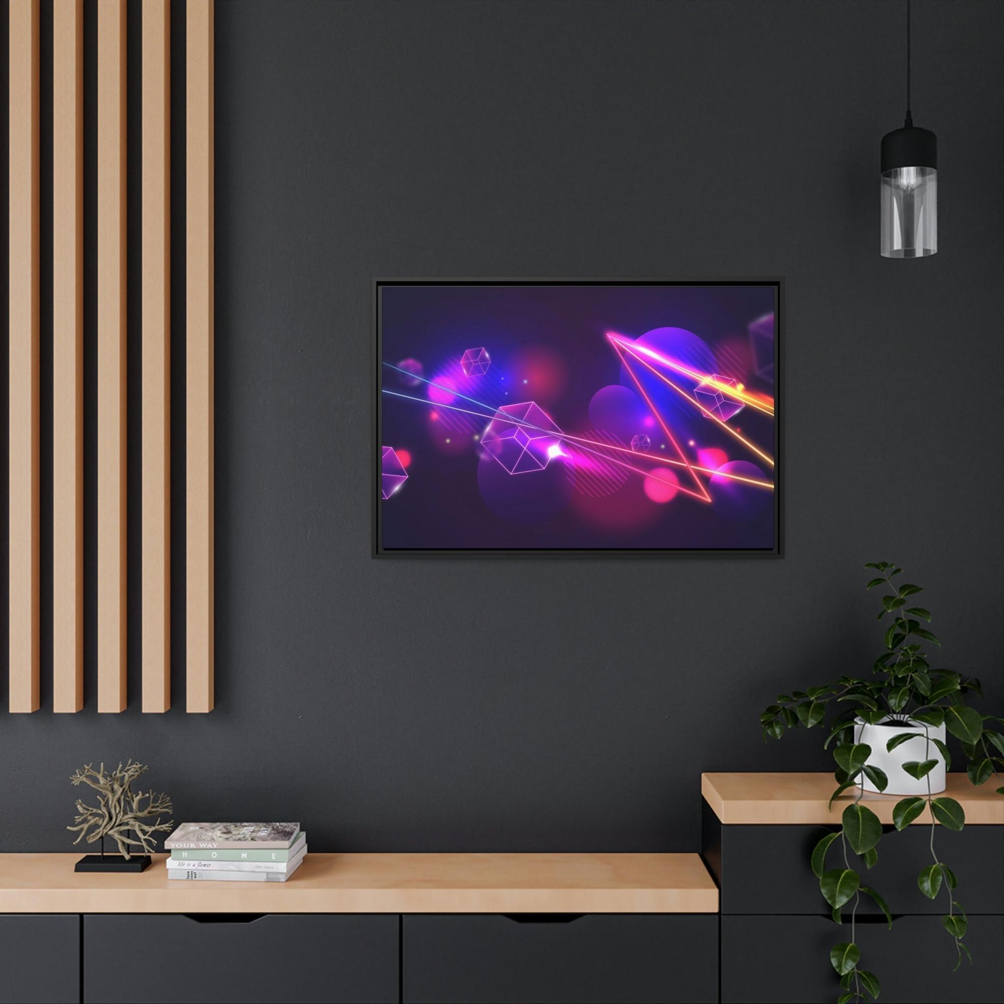 Neon Radiant Abstraction: Vibrant Canvas Prints for Mesmerizing Wall Art Decor