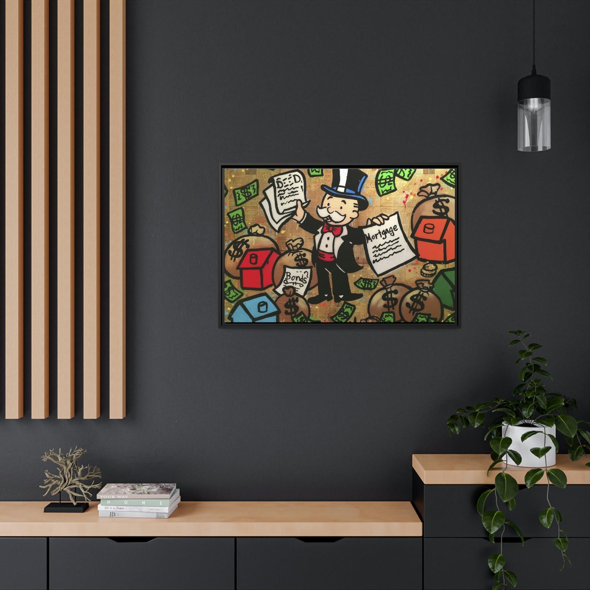 Monopoly & Motivation Pop Culture Maestro: Alec Monopoly on Natural Canvas and Framed Poster