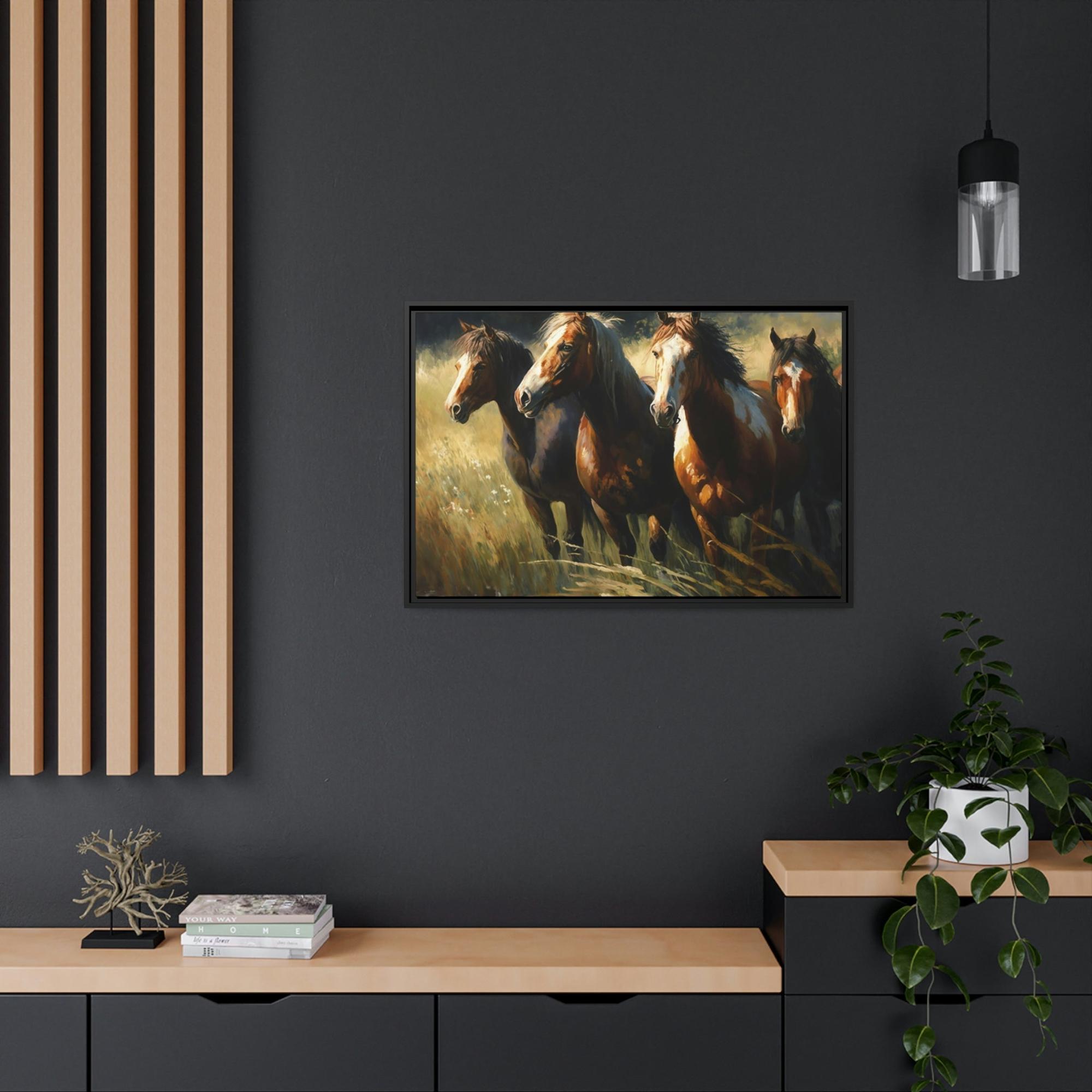 Horses Horses at Dawn: A Canvas Landscape