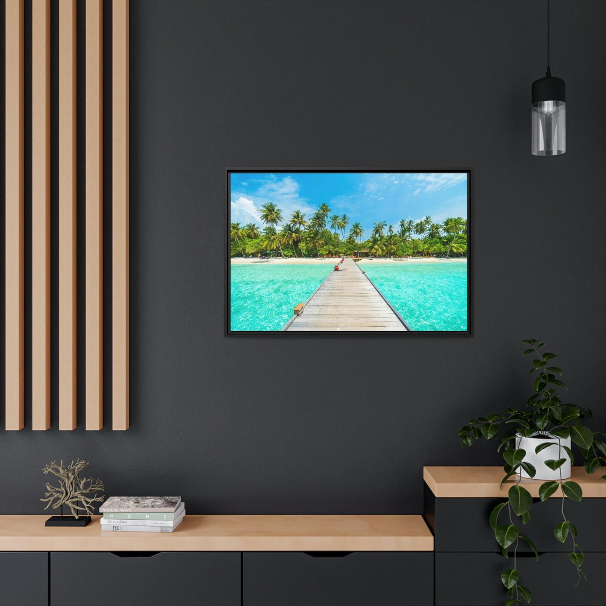 Island Beach Coastal Paradise: Framed Canvas & Poster of a Picturesque Island Beach