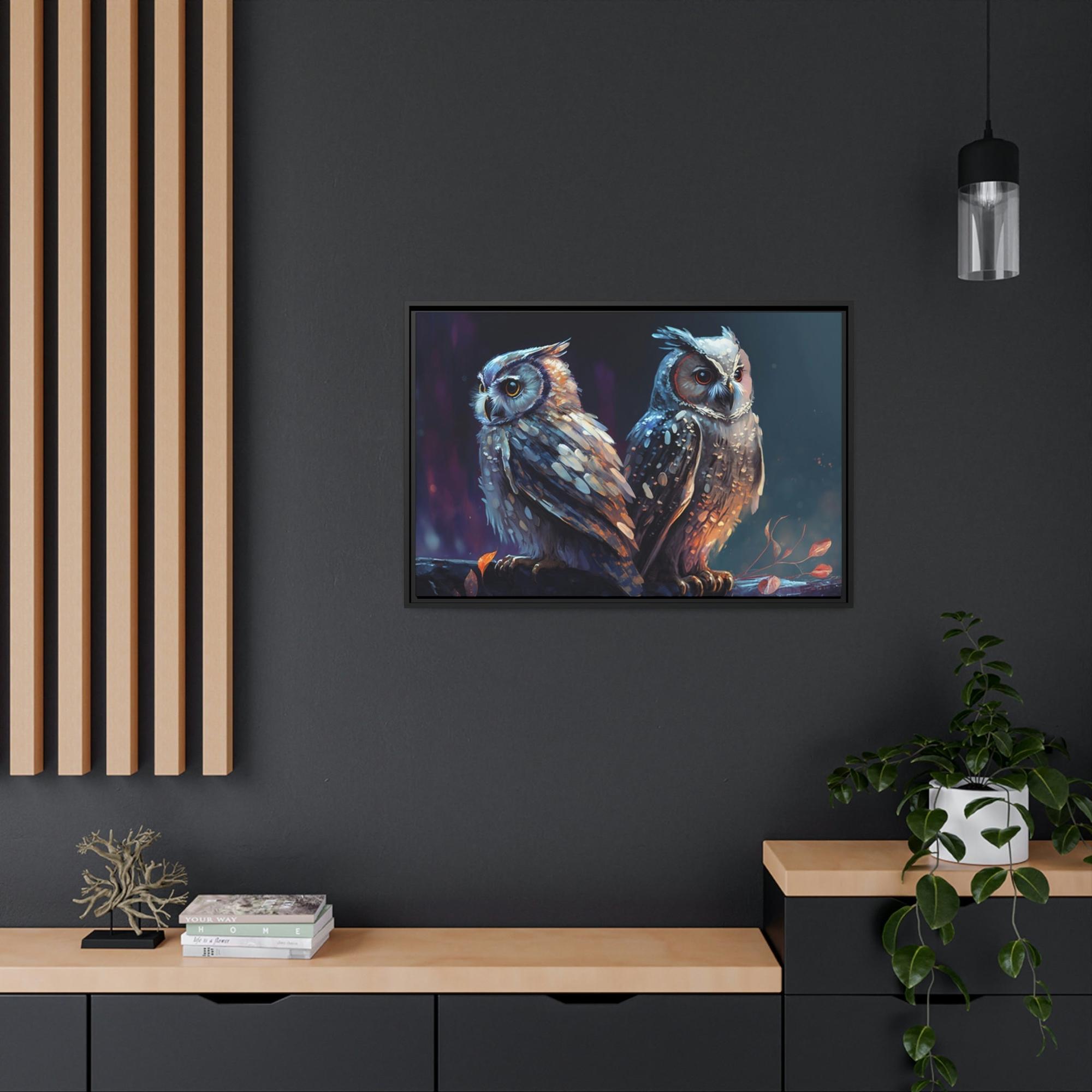 Owls Nocturnal Guardians: A Painting of Owls