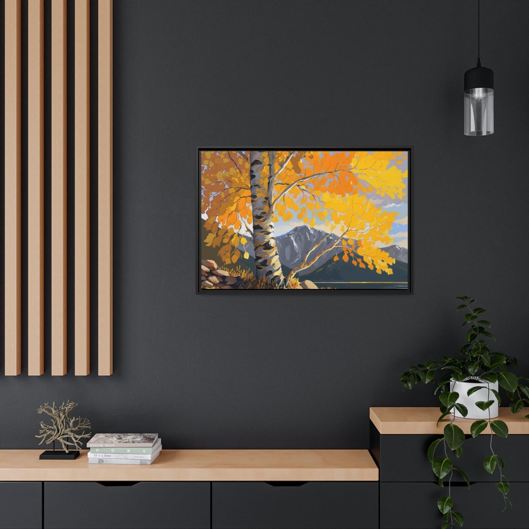 undefined The Majesty of Aspen Trees: Framed Canvas & Poster Print of Golden Leaves