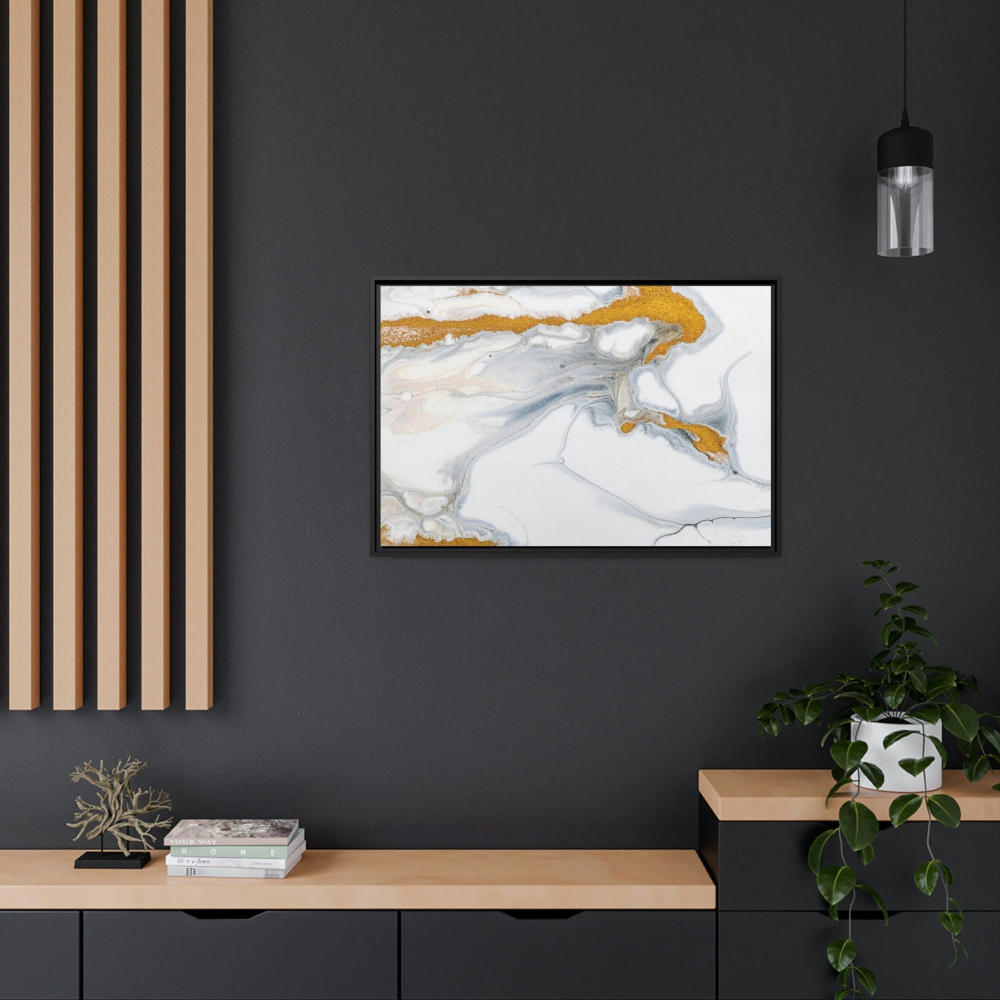 Gold Abstract Art Shining Brilliance: Mesmerizing Gold Abstract Wall Art Poster & Canvas