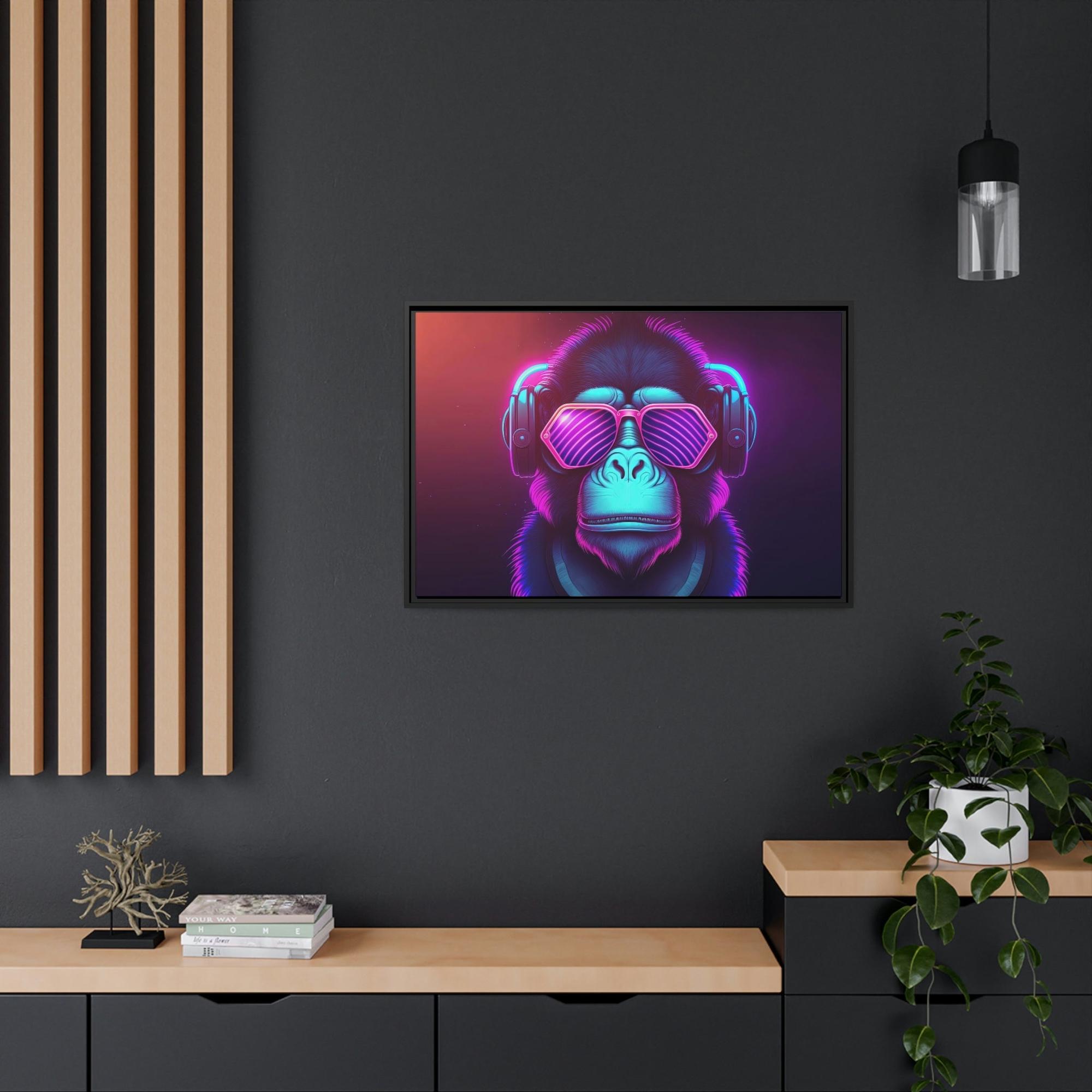Neon Neon Symphony: Radiant Wall Art on Natural Canvas and Framed Prints