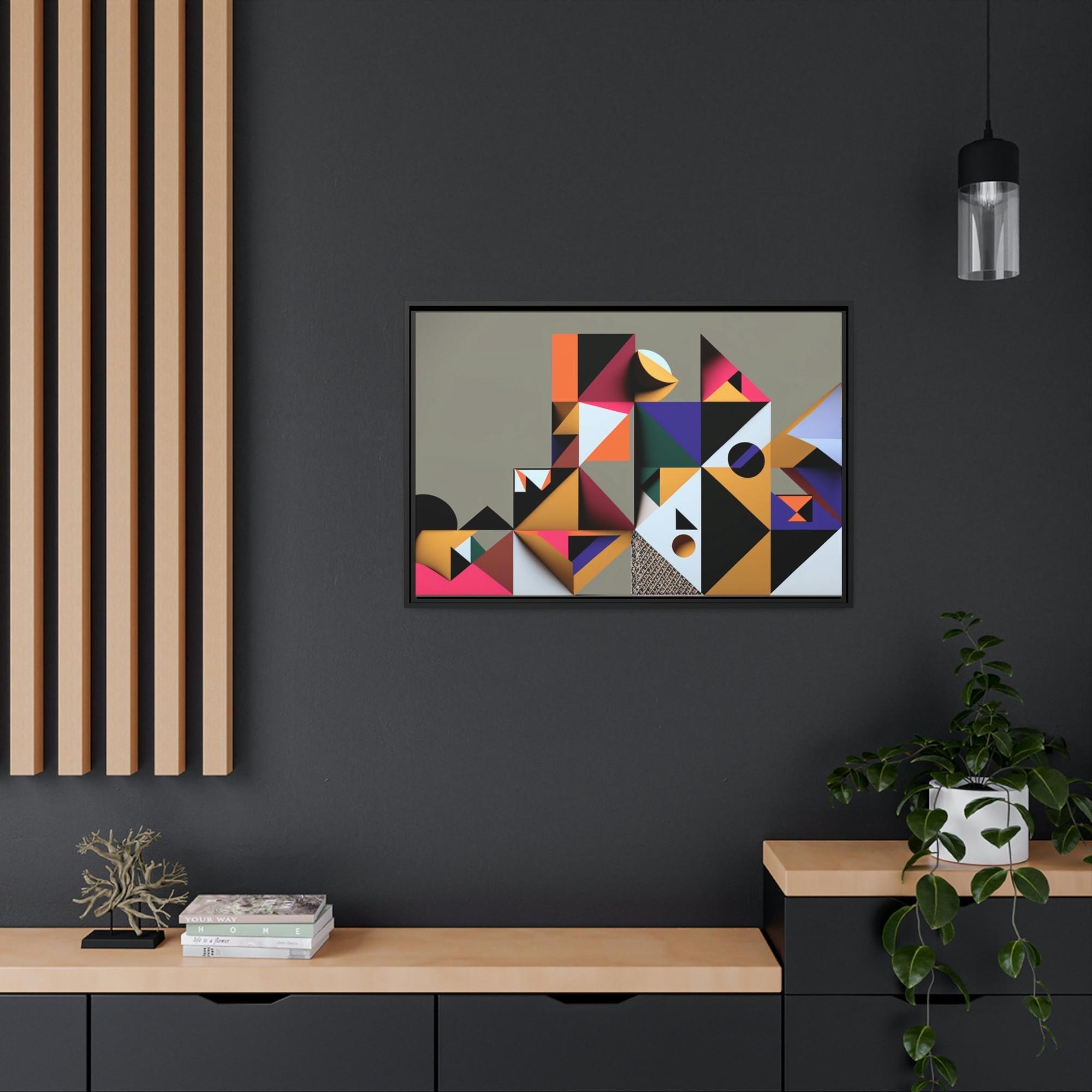 Abstract Geometric Framed Poster & Canvas of Abstract Symmetry: A Kaleidoscope of Colors