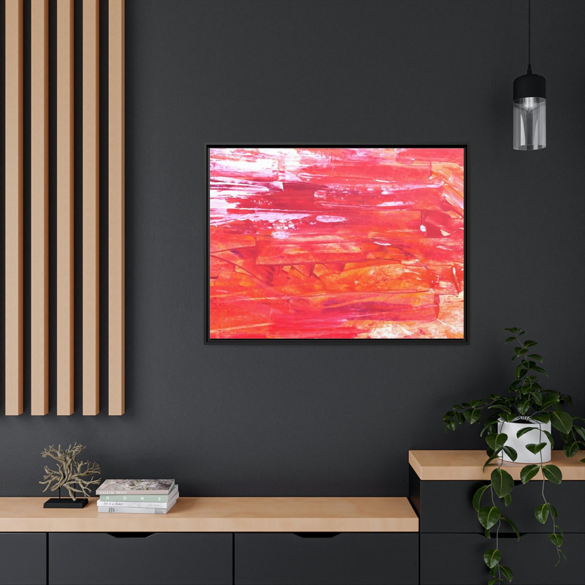 Red Abstract Art Red Inspiration: A Mesmerizing Print on Natural Canvas for Your Wall Decor