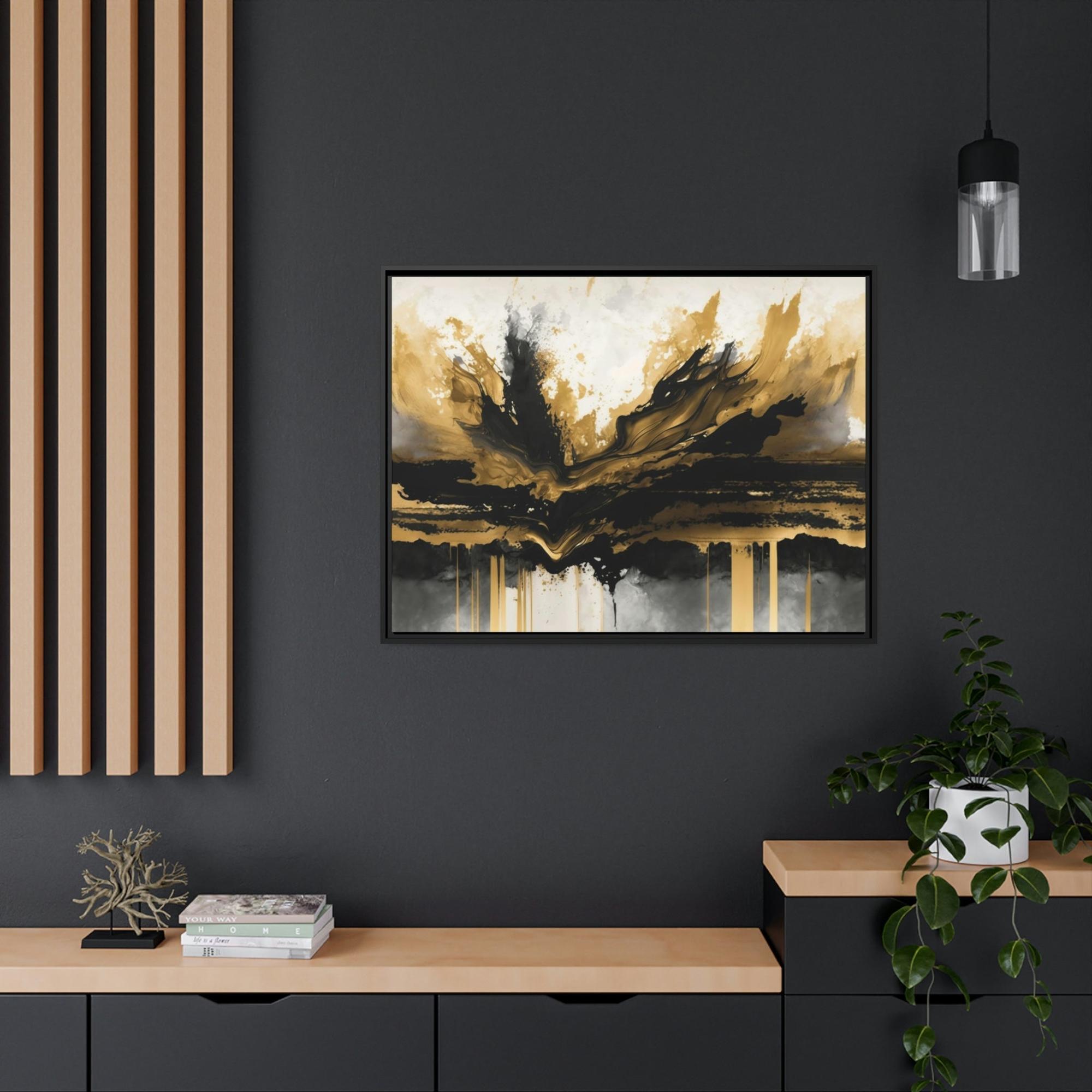 Gold Abstract Art Gold Rush: Wall Art of a Bold and Shimmering Abstract Painting on Canvas