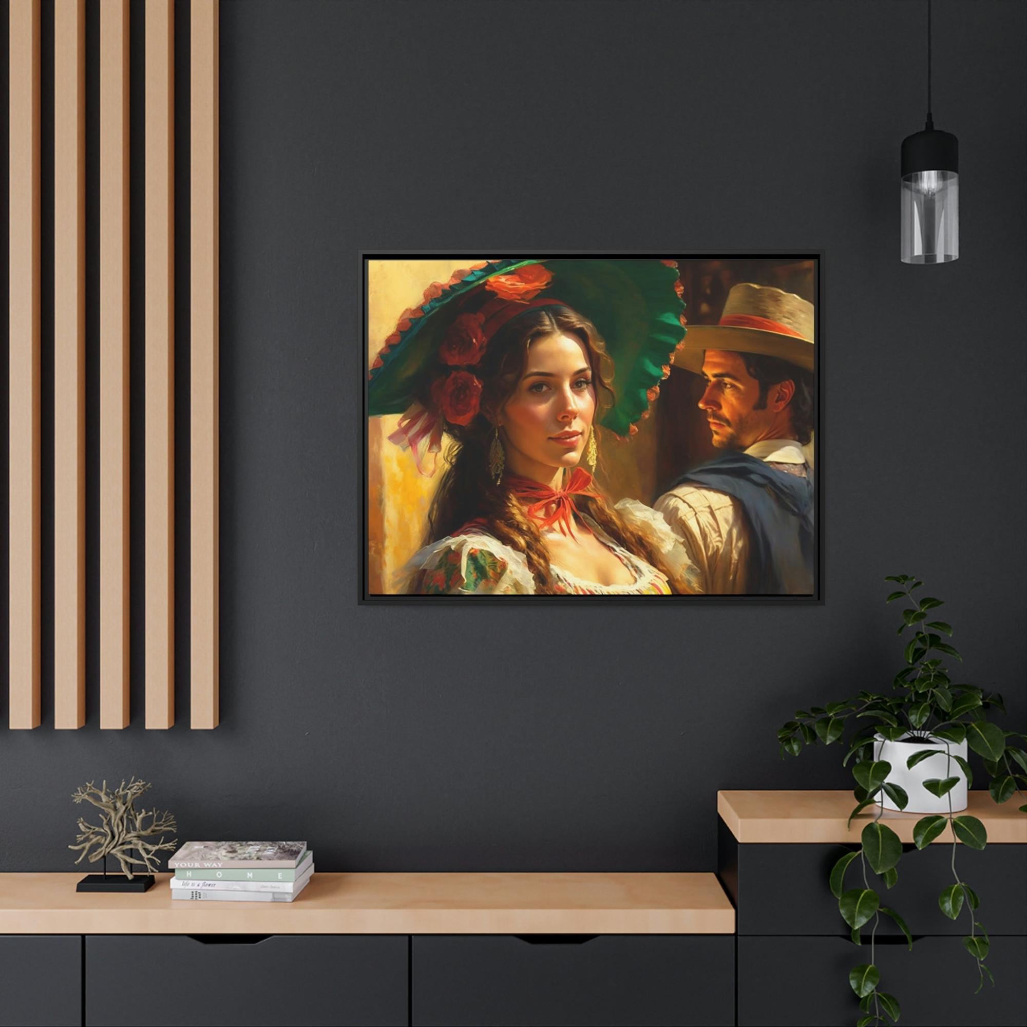 Italian Bella Italia: Natural Canvas Print Featuring a Beautiful Italian Girl