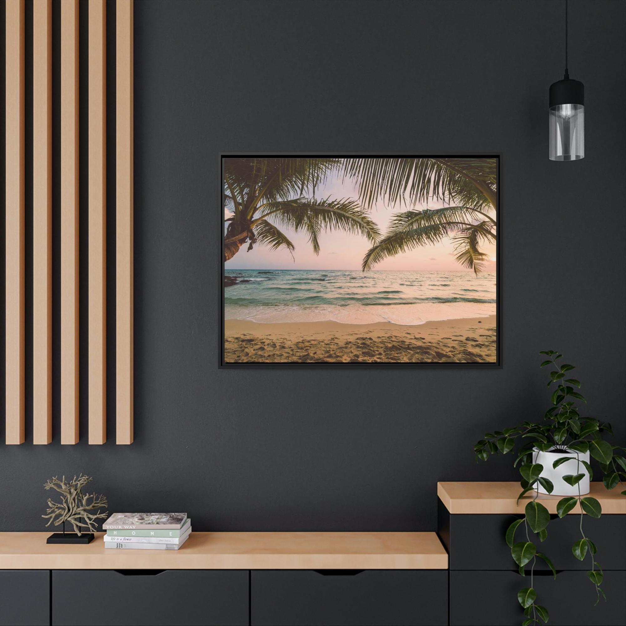 Palm Trees Coastal Getaway: Palm Trees Framed Canvas & Poster for Your Bedroom