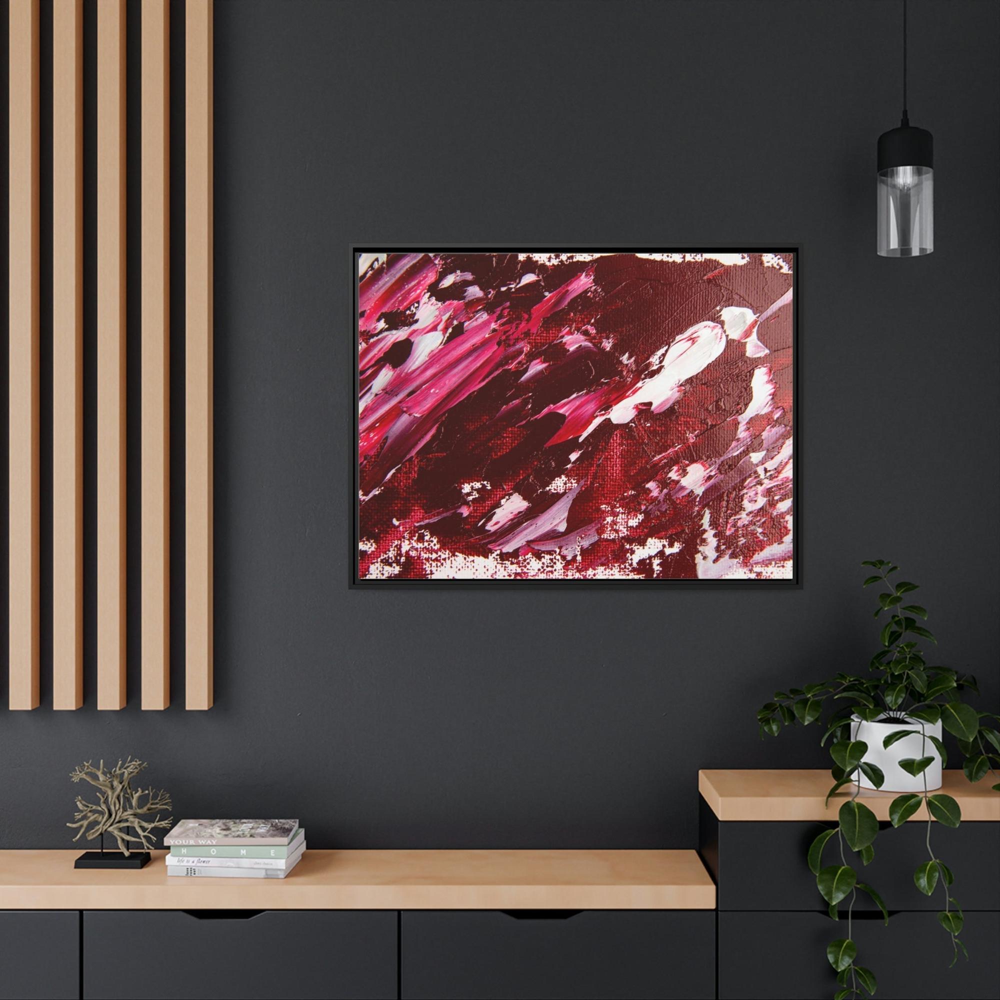 Red Abstract Art Red Fireworks: A Vibrant Print on Natural Canvas to Brighten Your Room