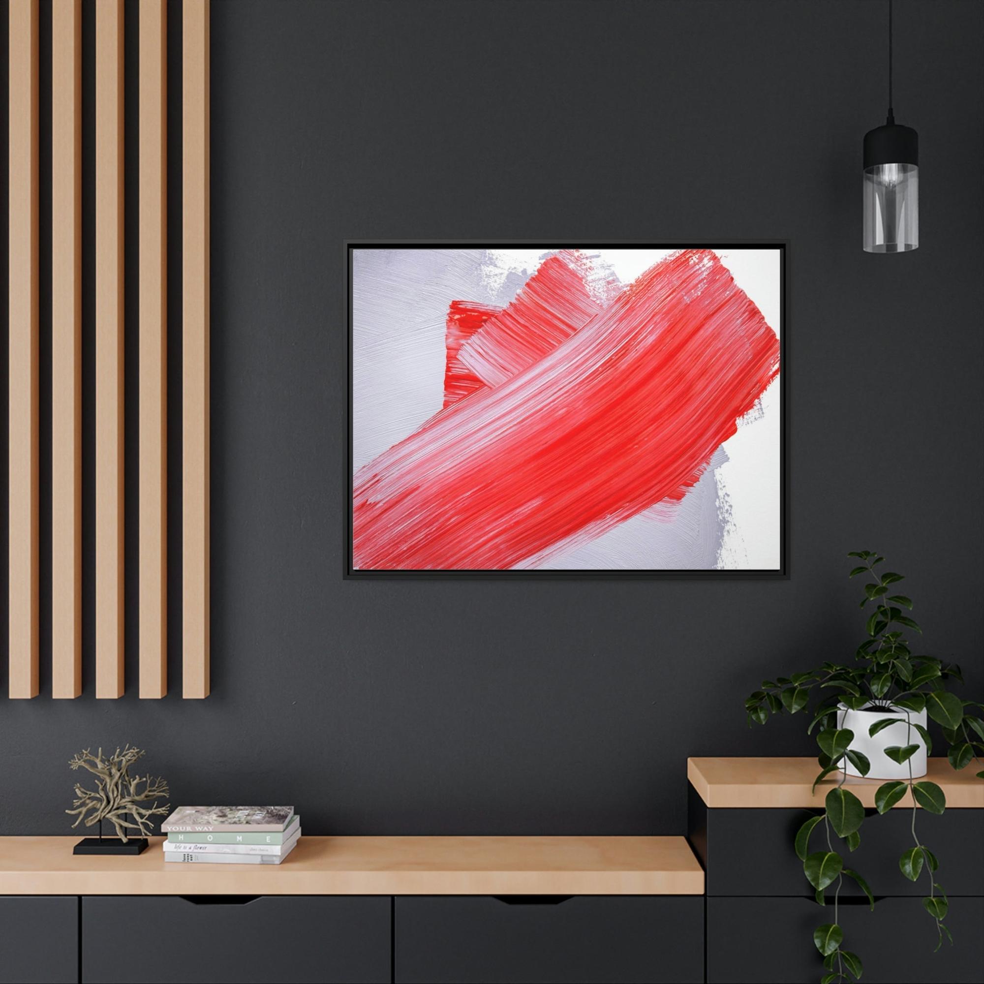 Red Abstract Art Red Abstract Delight: Natural Canvas and Framed Poster for Your Wall Art