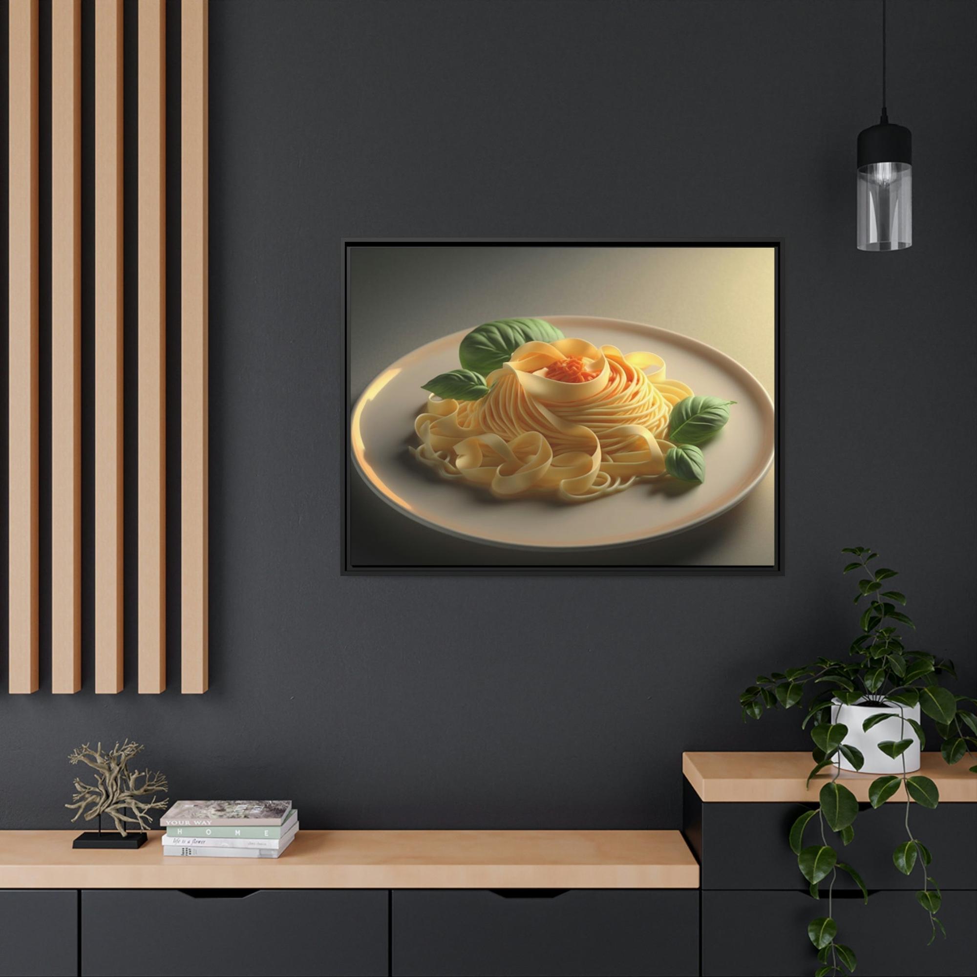 Pasta Pasta Perfection: Beautiful Canvas Print of a Plate of Spaghetti