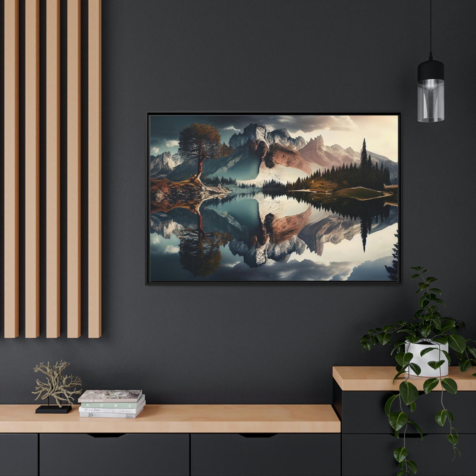 Lakes And Rivers Flowing Serenity: Print on Canvas & Poster of a Gentle River Landscape