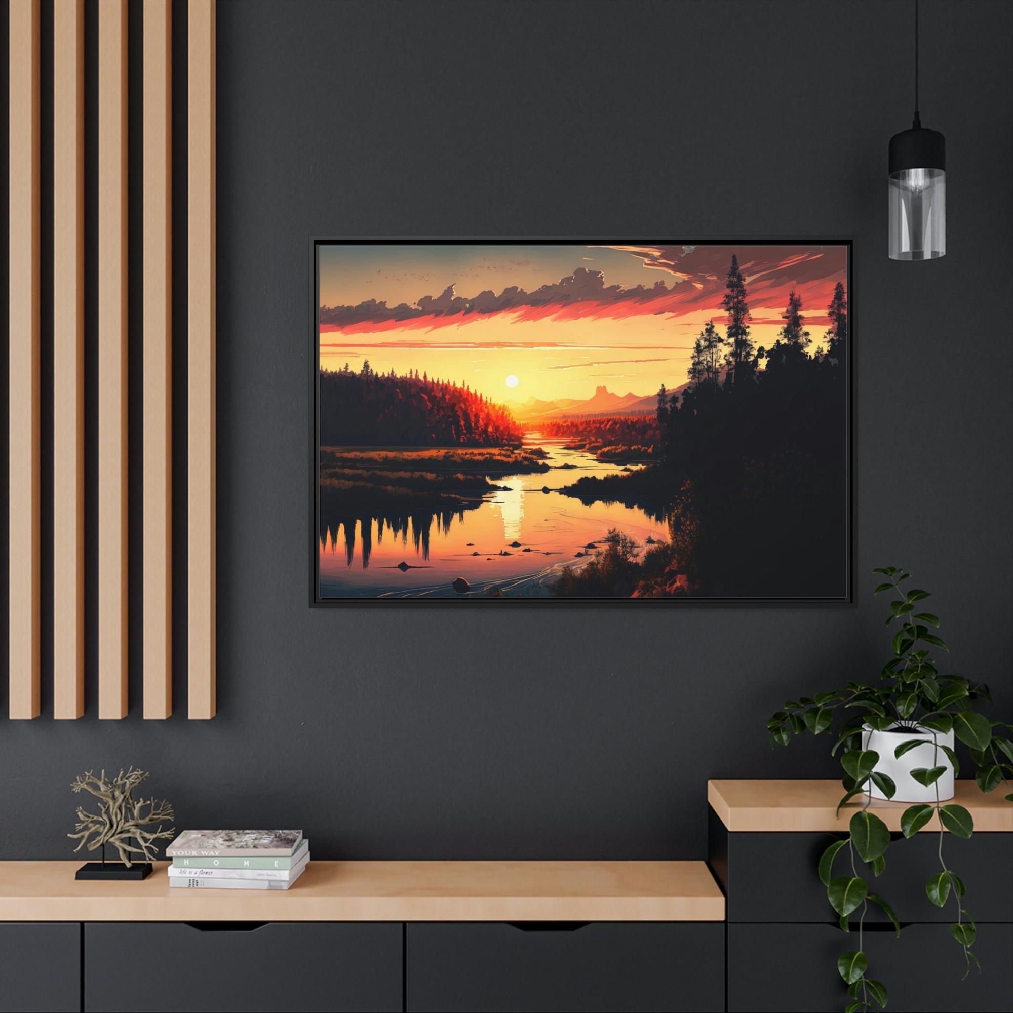 Lakes And Rivers Colors of the River: Natural Canvas Wall Art with Vibrant River Scenery