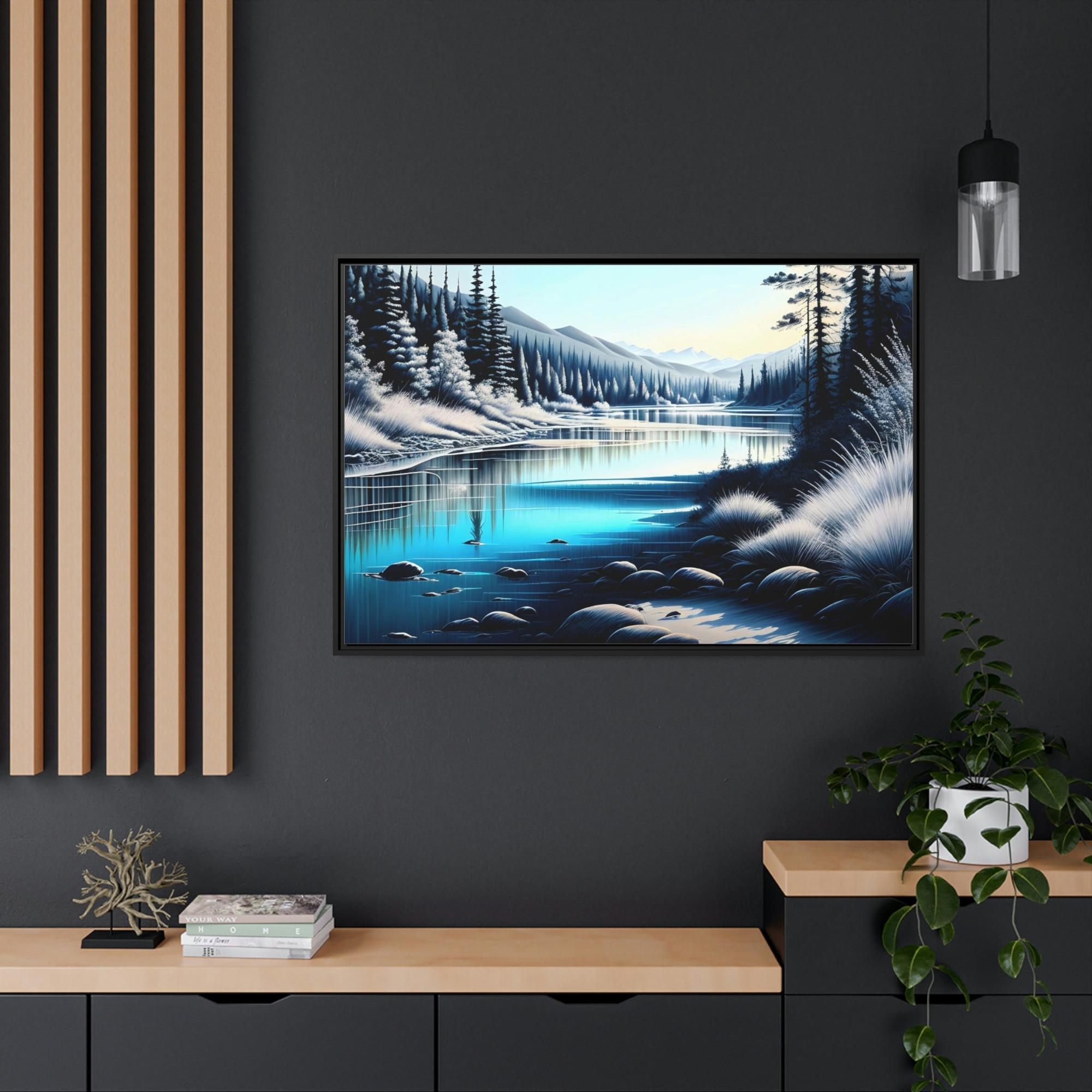 Lakes And Rivers Riverside Beauty: Natural Canvas Wall Art of a Beautiful River Landscape