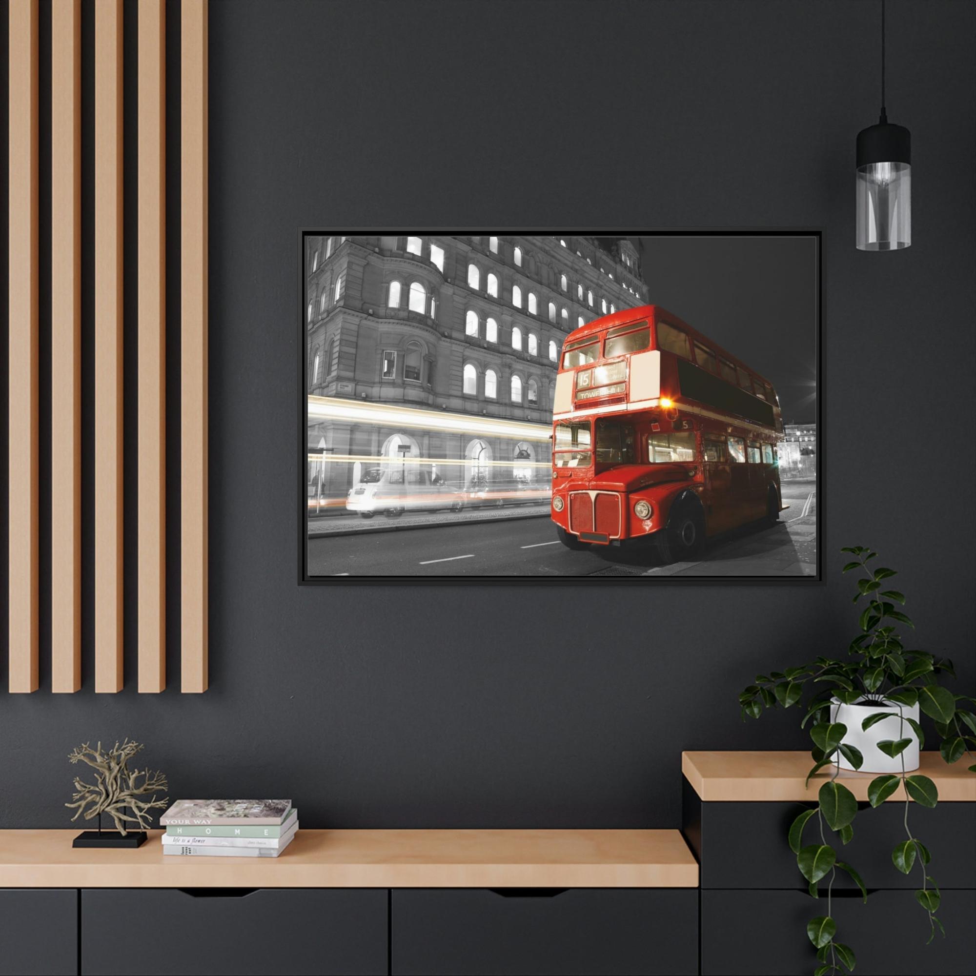 Bus Urban Rhythms: Bus Commute on Canvas & Poster Wall Art