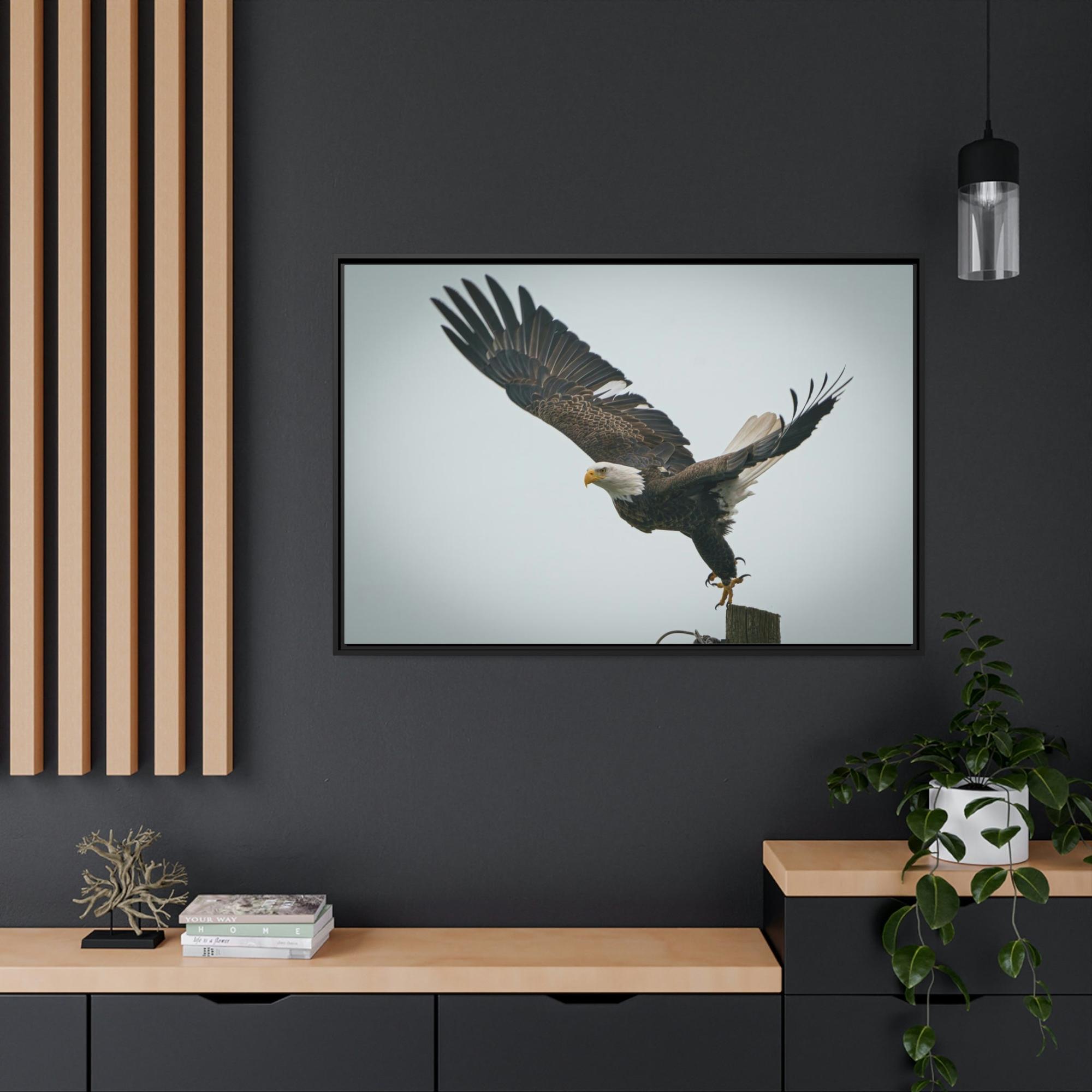 Eagles Eagle's Wings Unbound: Framed Canvas Embracing the Spirit of Freedom