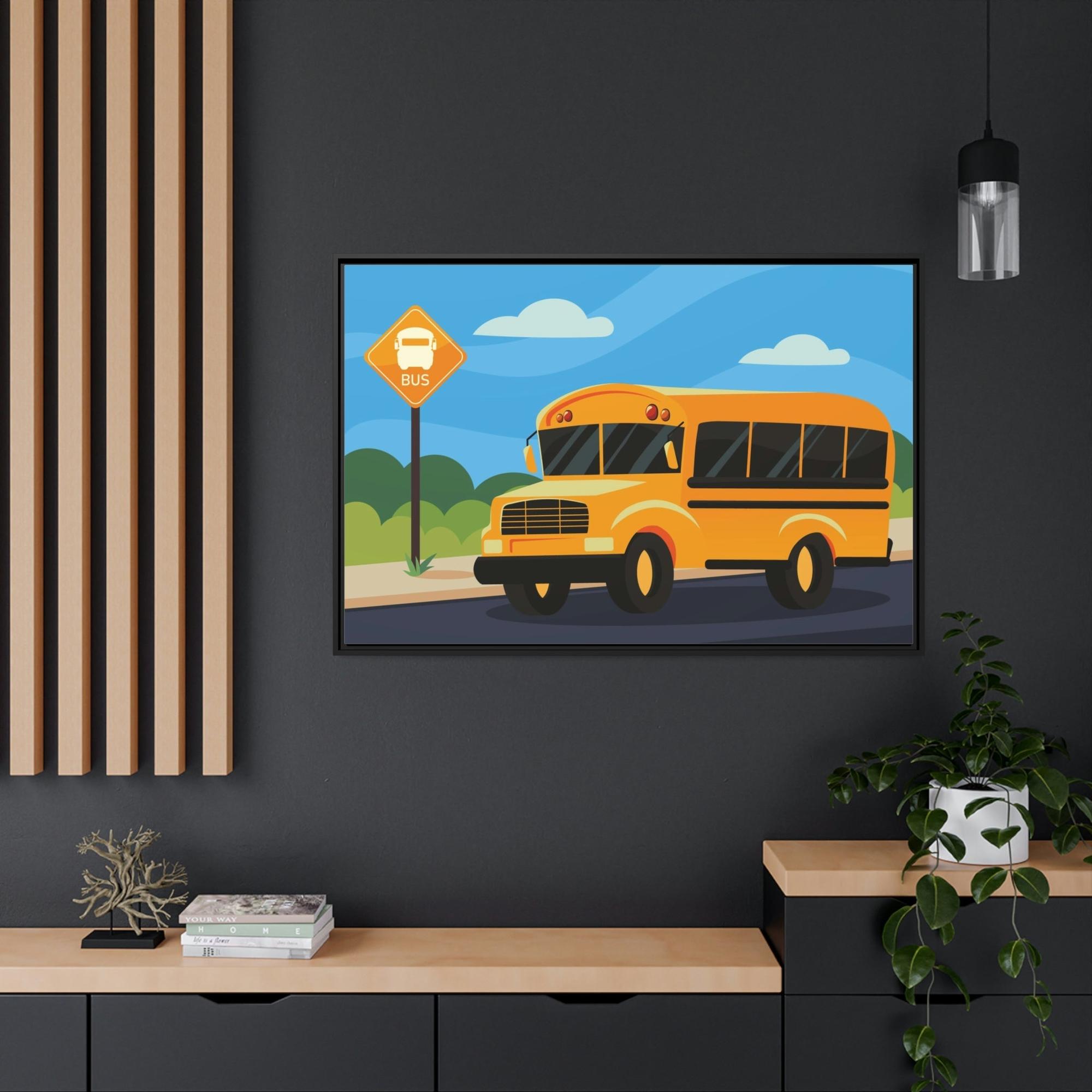 Bus Cityscape Symphony: Harmonizing Bus and Canvas & Poster Wall Art
