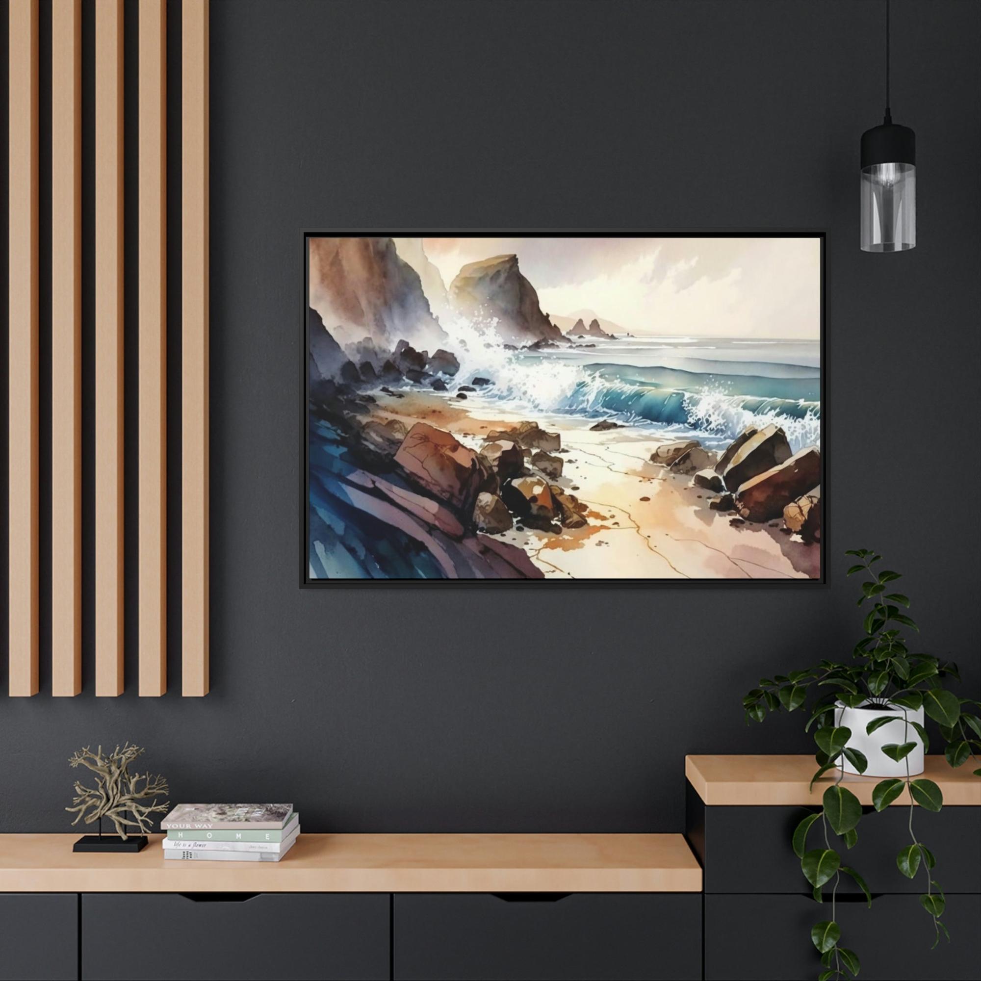 Coastal Coastal Serenity: Canvas & Poster Artwork of a Peaceful Beach Scene