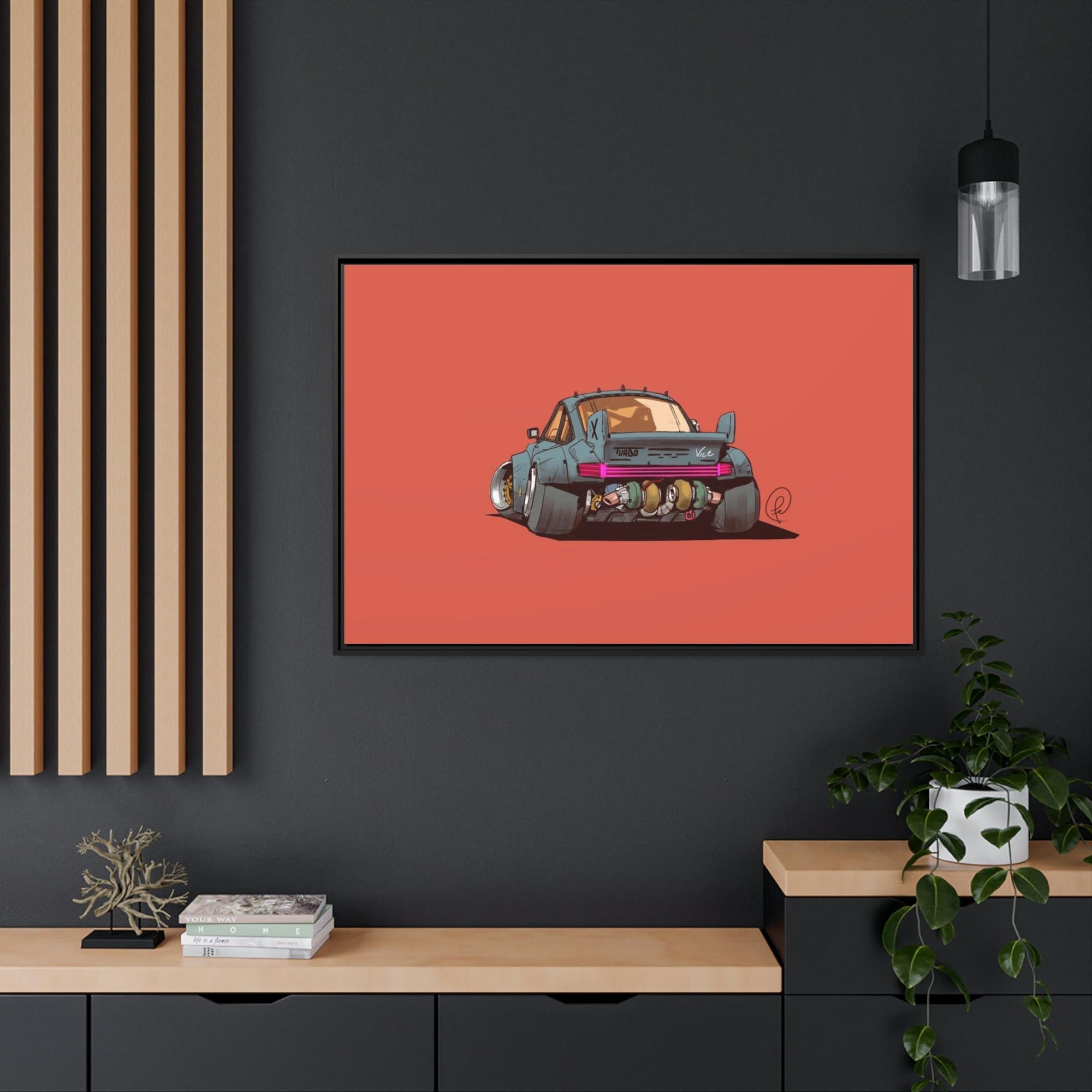Porsche Vintage Porsche Essence: Poster Print on Framed Canvas