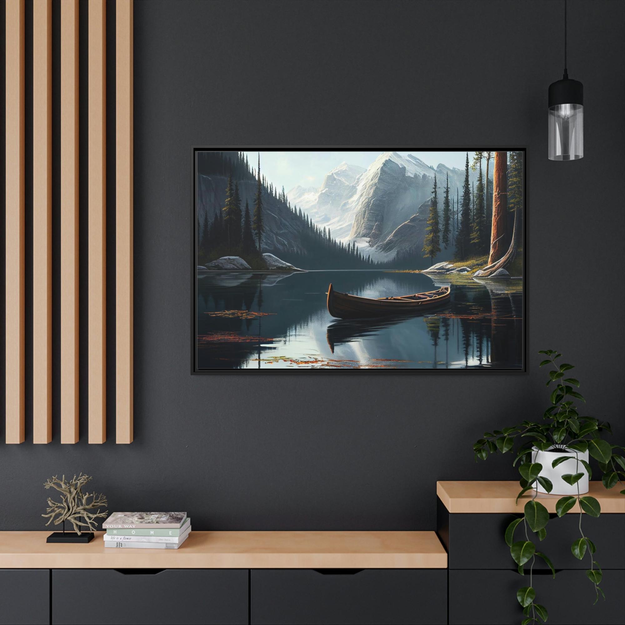 Lakes And Rivers The Beauty of Nature: Wall Art of a Serene Lakeside on Natural Canvas