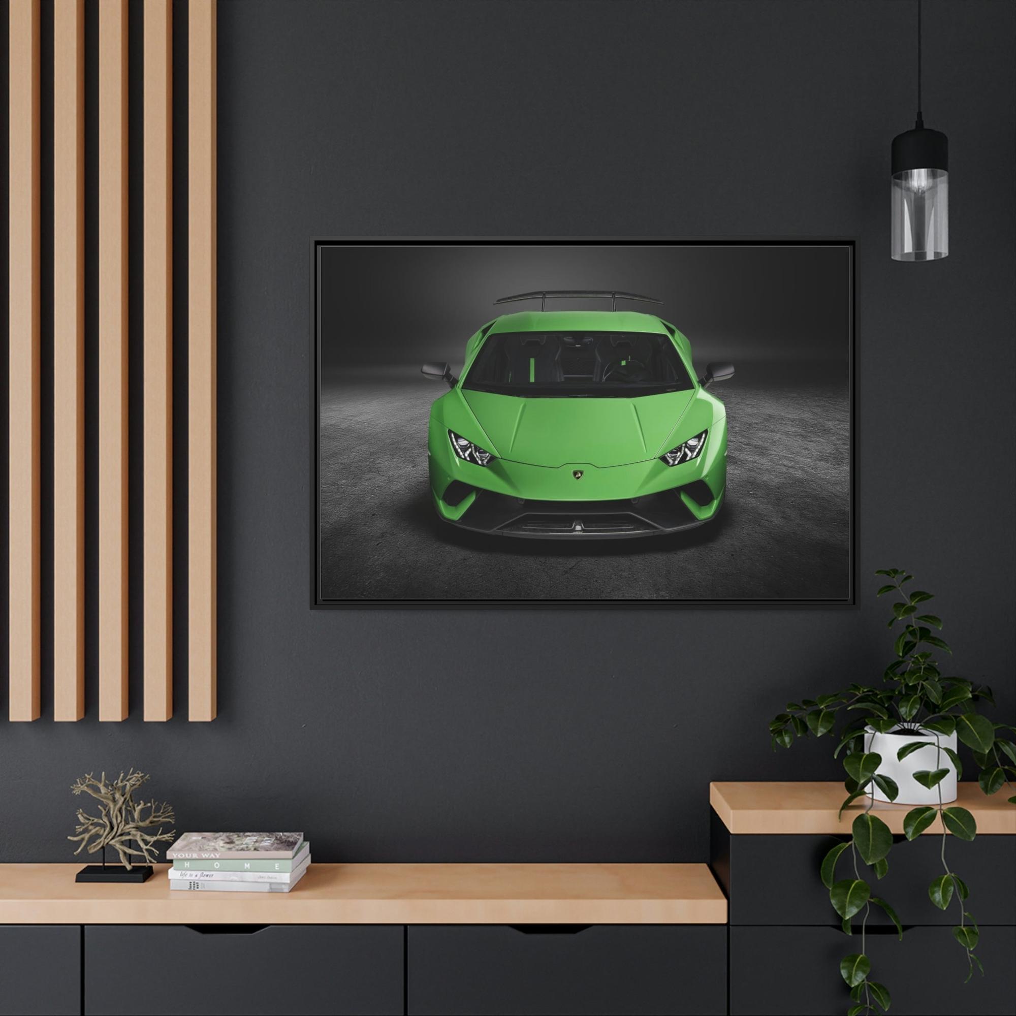 Lamborghini Italian Beauty on Canvas: Lamborghini Wall Art on Natural Canvas