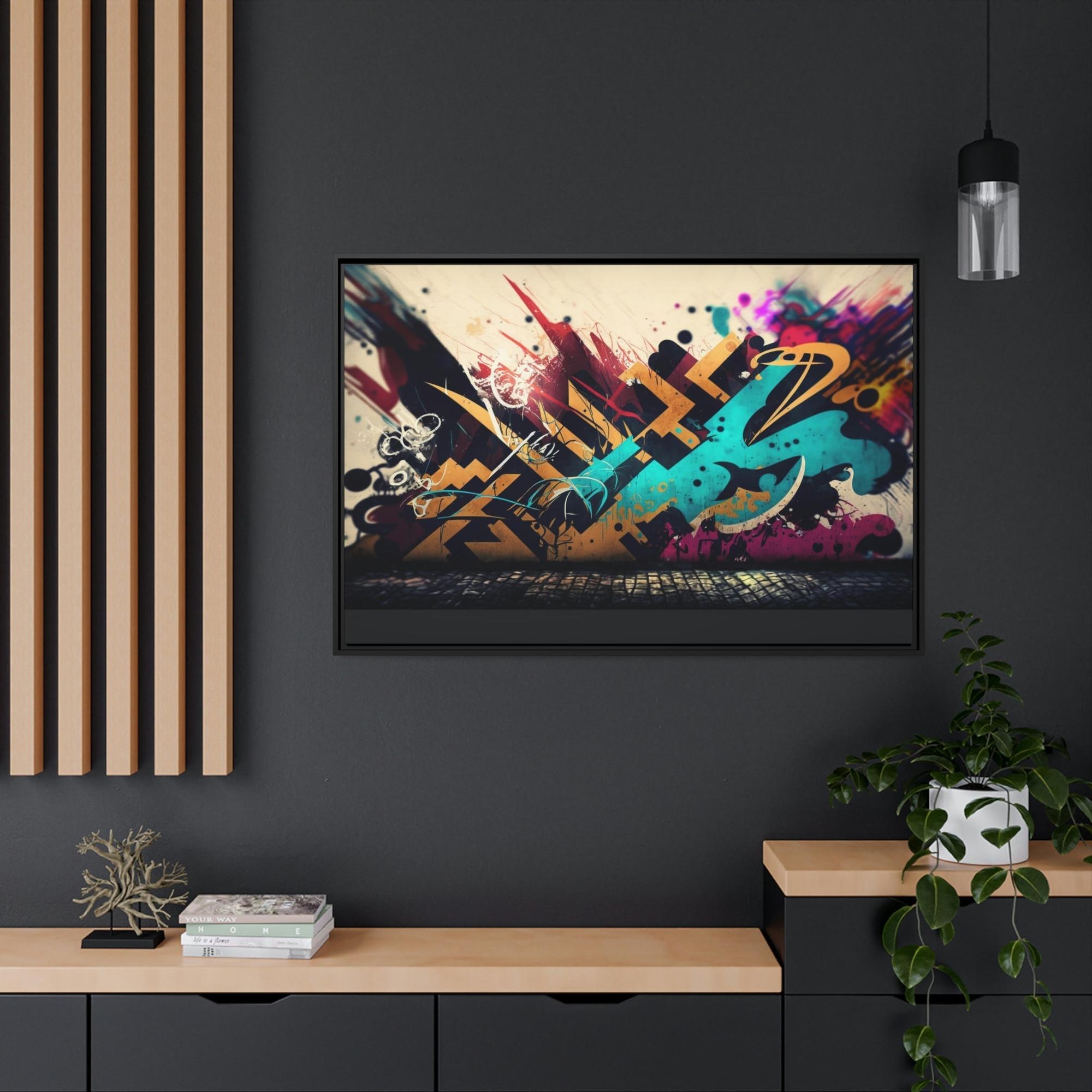 undefined Framed Canvas & Poster Print of Graffiti Art: A Burst of Energy