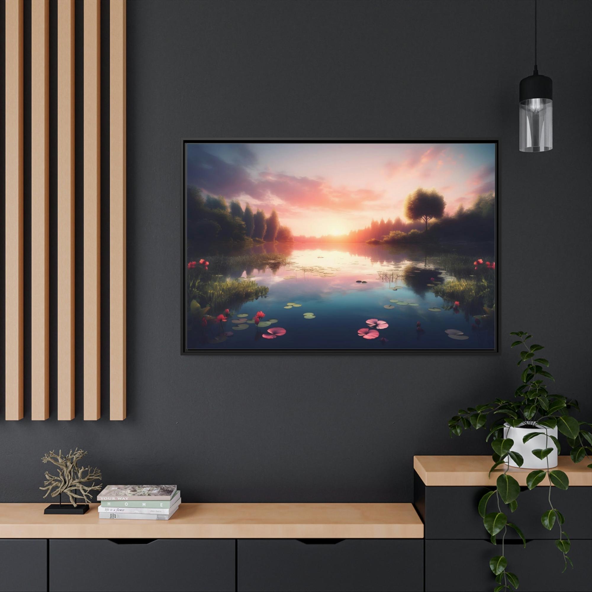 Lakes And Rivers The Charm of Lakes: Wall Art of a Charming Lake View on Natural Canvas & Poster