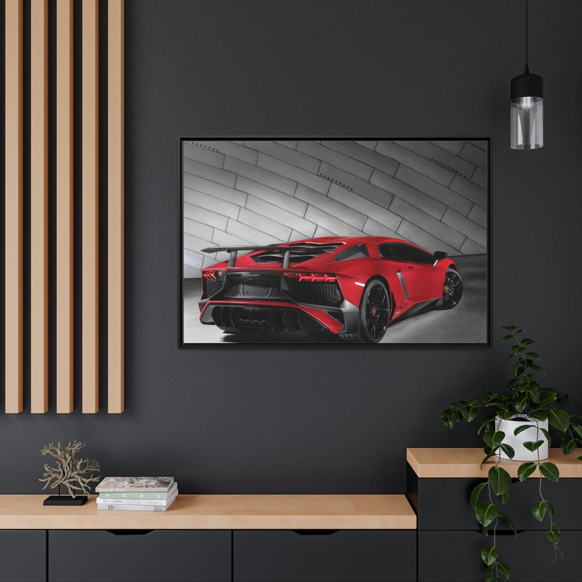 Lamborghini Luxury on Wheels: Framed Canvas of Lamborghini for Art Lovers