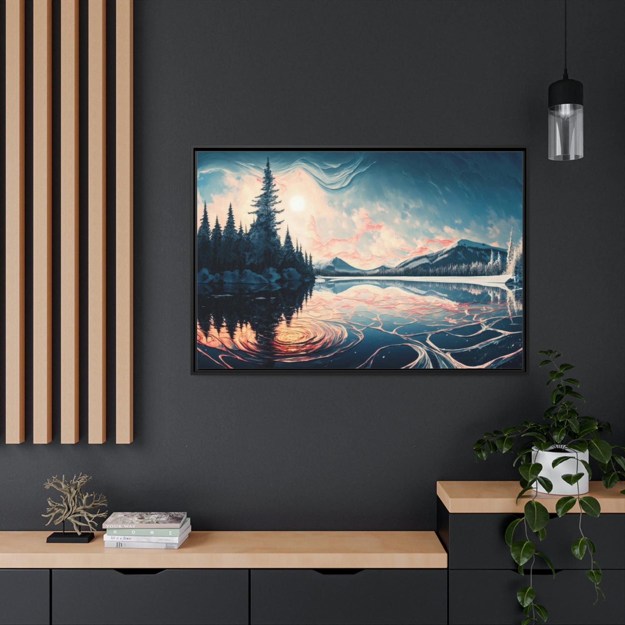 Lakes And Rivers Lakeside Memories: Print on Canvas & Poster of a Stunning Lake View