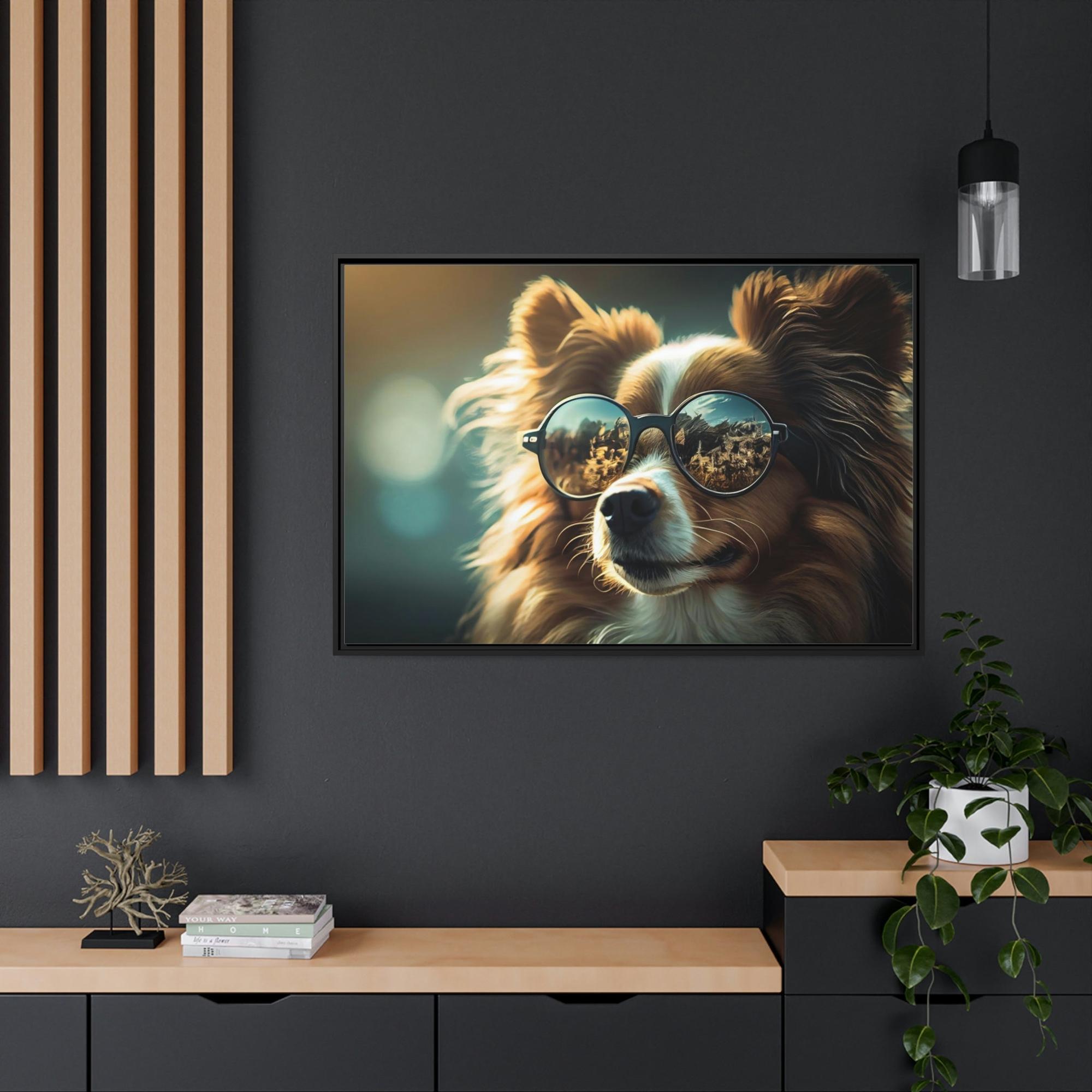 Dogs Canine Curiosity: Natural Canvas Wall Art of Dogs Exploring the World