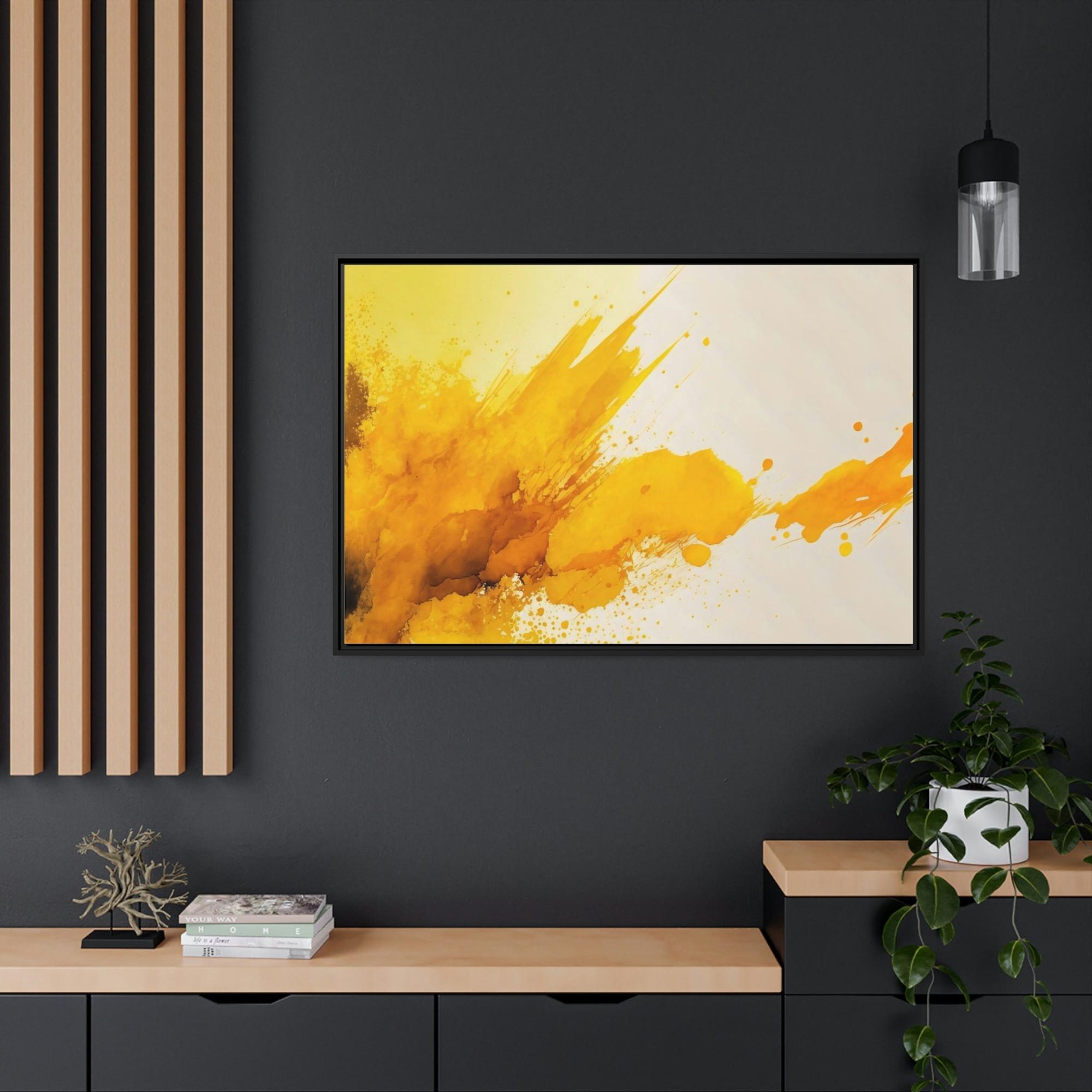 Yellow Abstract Sunshine: Bold and Cheerful Framed Poster and Canvas Print Art Featuring a Yellow Abstract Design