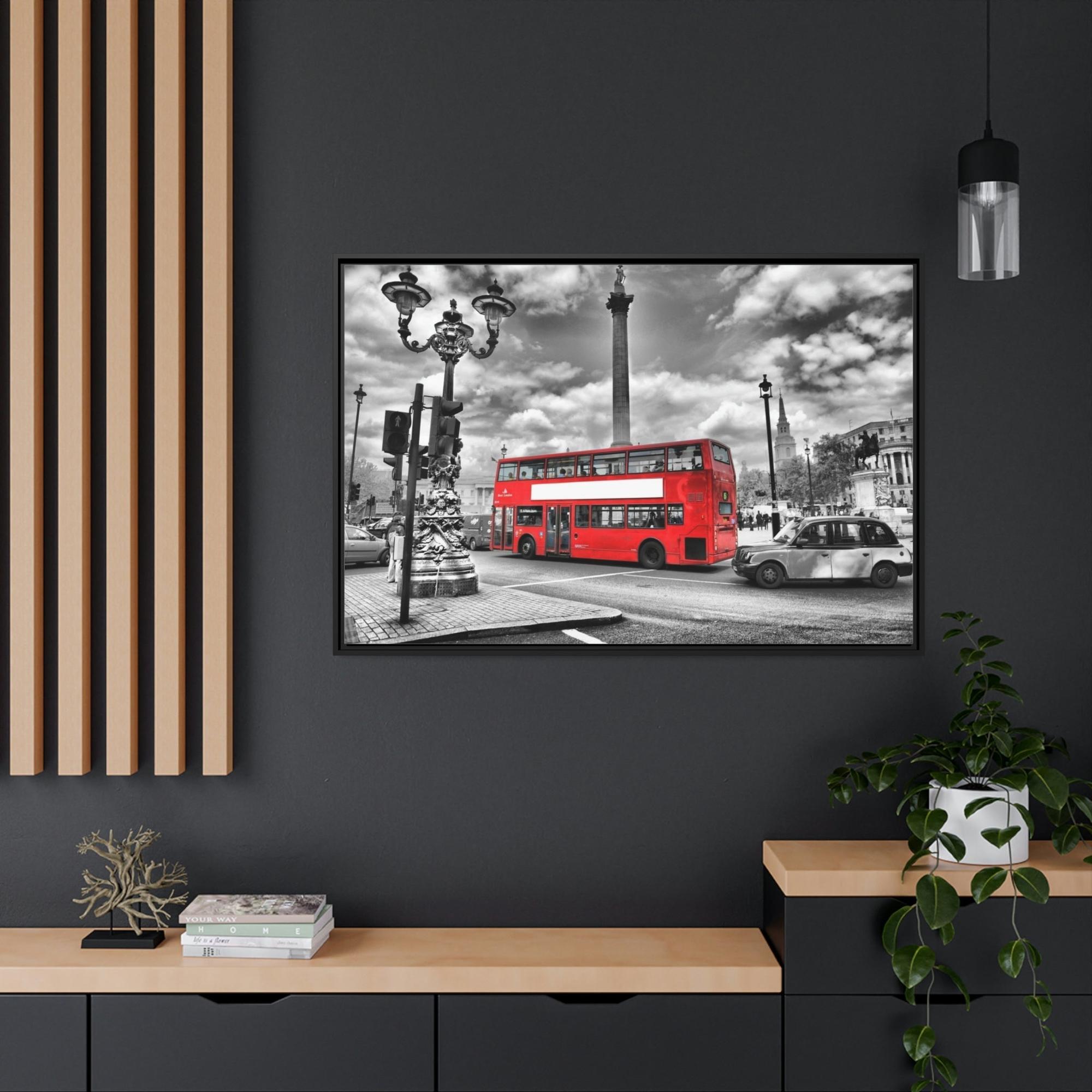 Bus Journey in Motion: Dynamic Bus Art on Framed Canvas